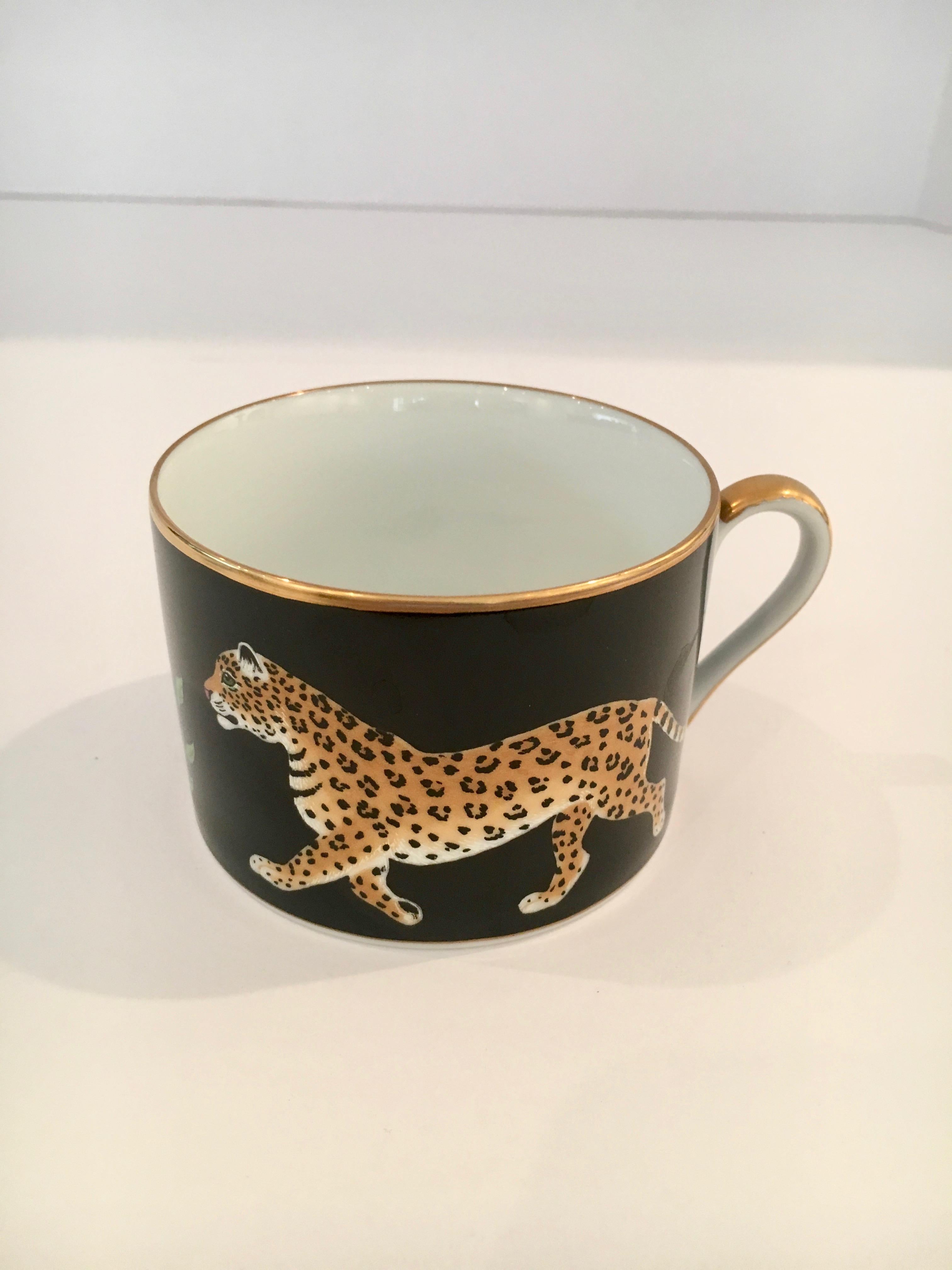 Gold Jaguar Jungle Porcelain 12 Piece with Accessories by Lynn Chase Designs