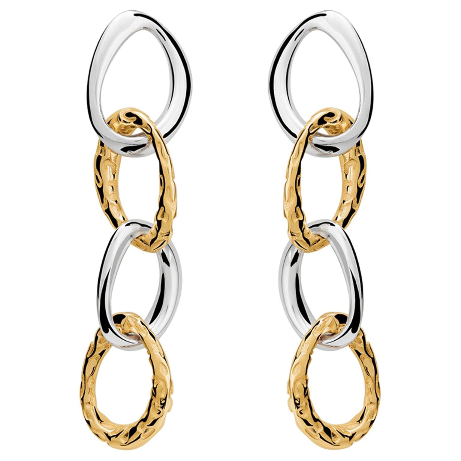 Silver & Gold Vermeil Jaguar Large Earrings