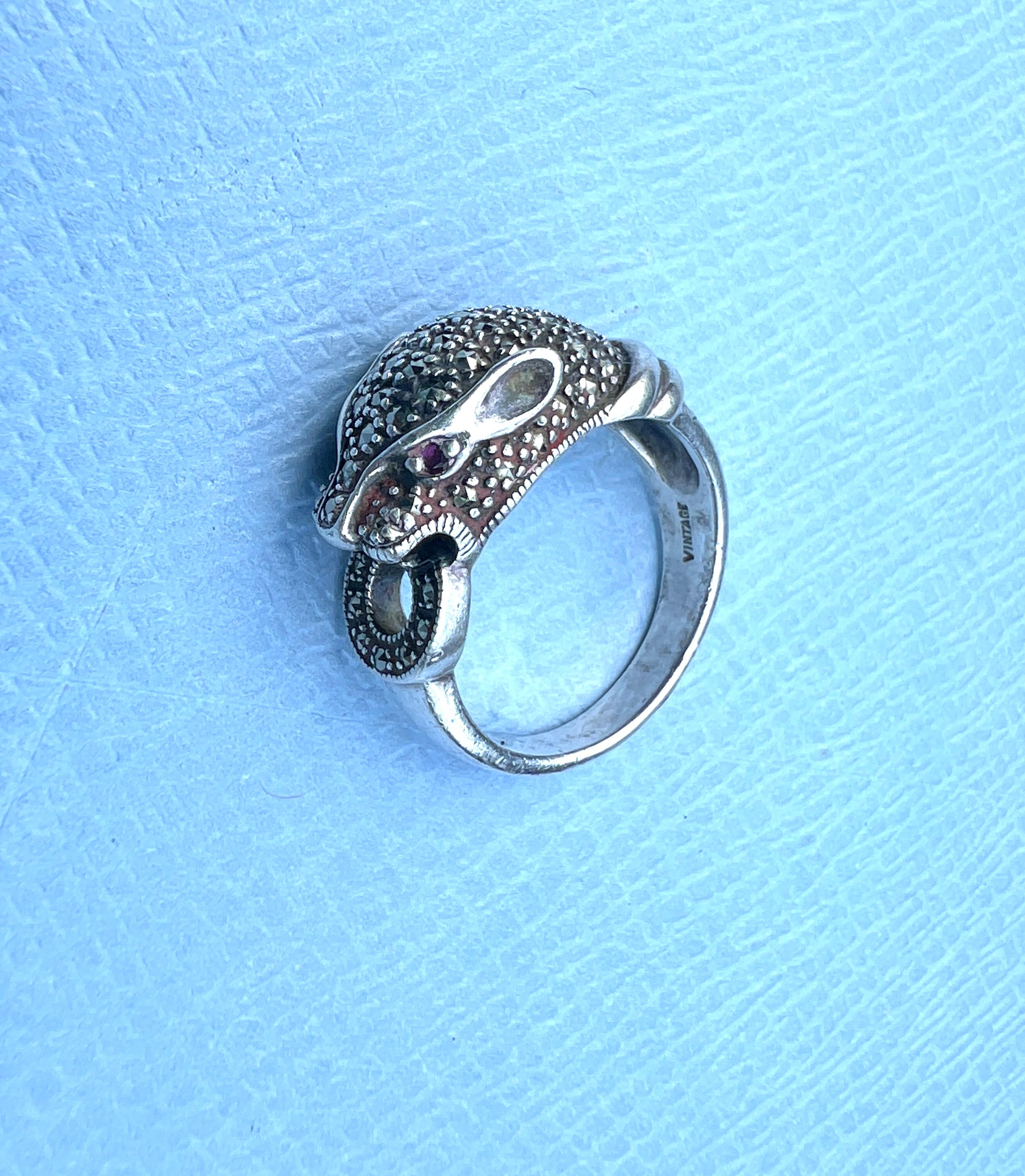 Anillo Jaguar Rubí Pantera Plata Joyería Animal Corte brillante en venta