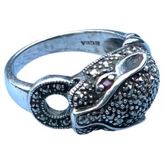 Anillo Jaguar Rubí Pantera Plata Joyería Animal