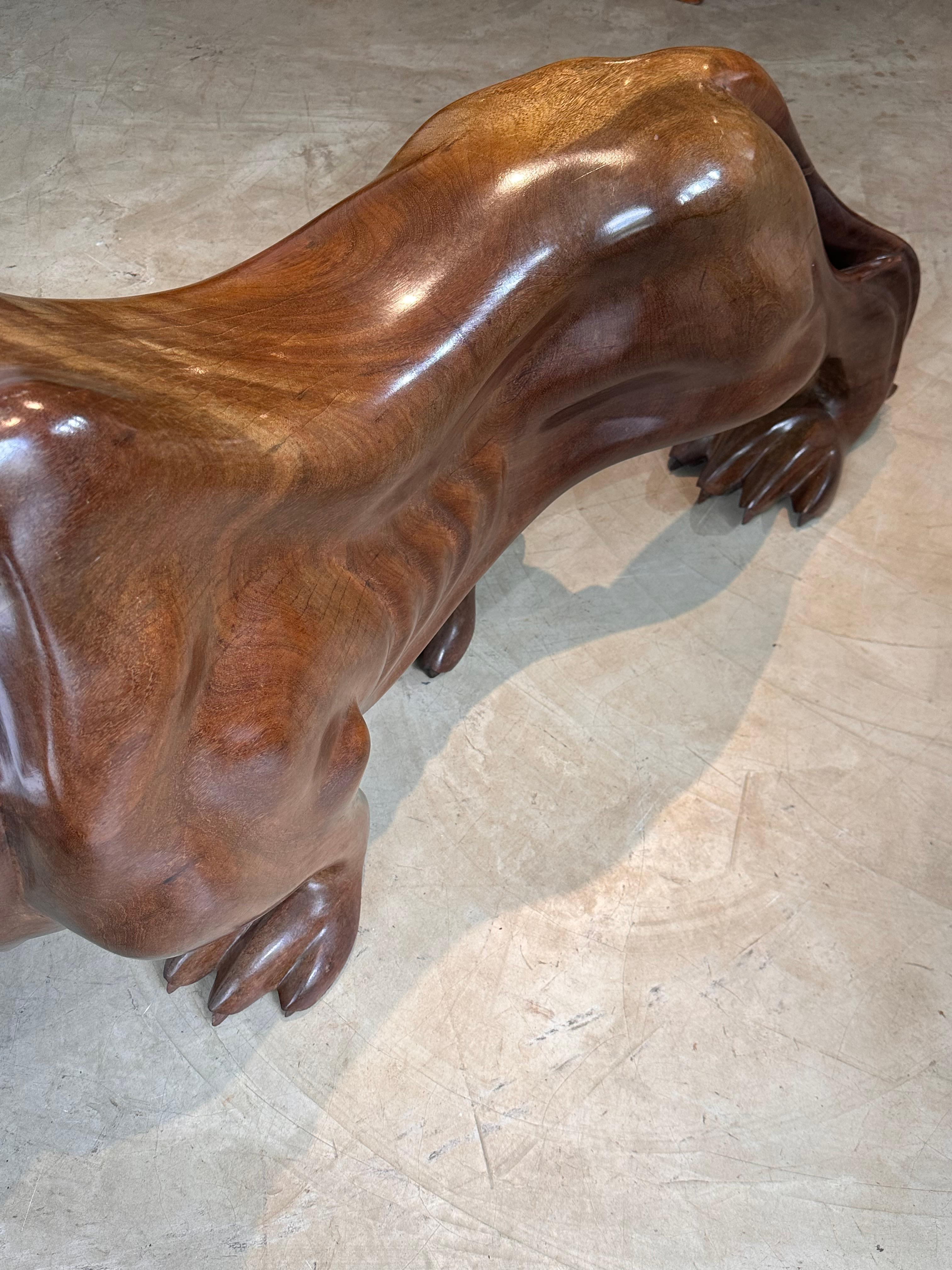 Jaguar Sculpture in Wood For Sale 6