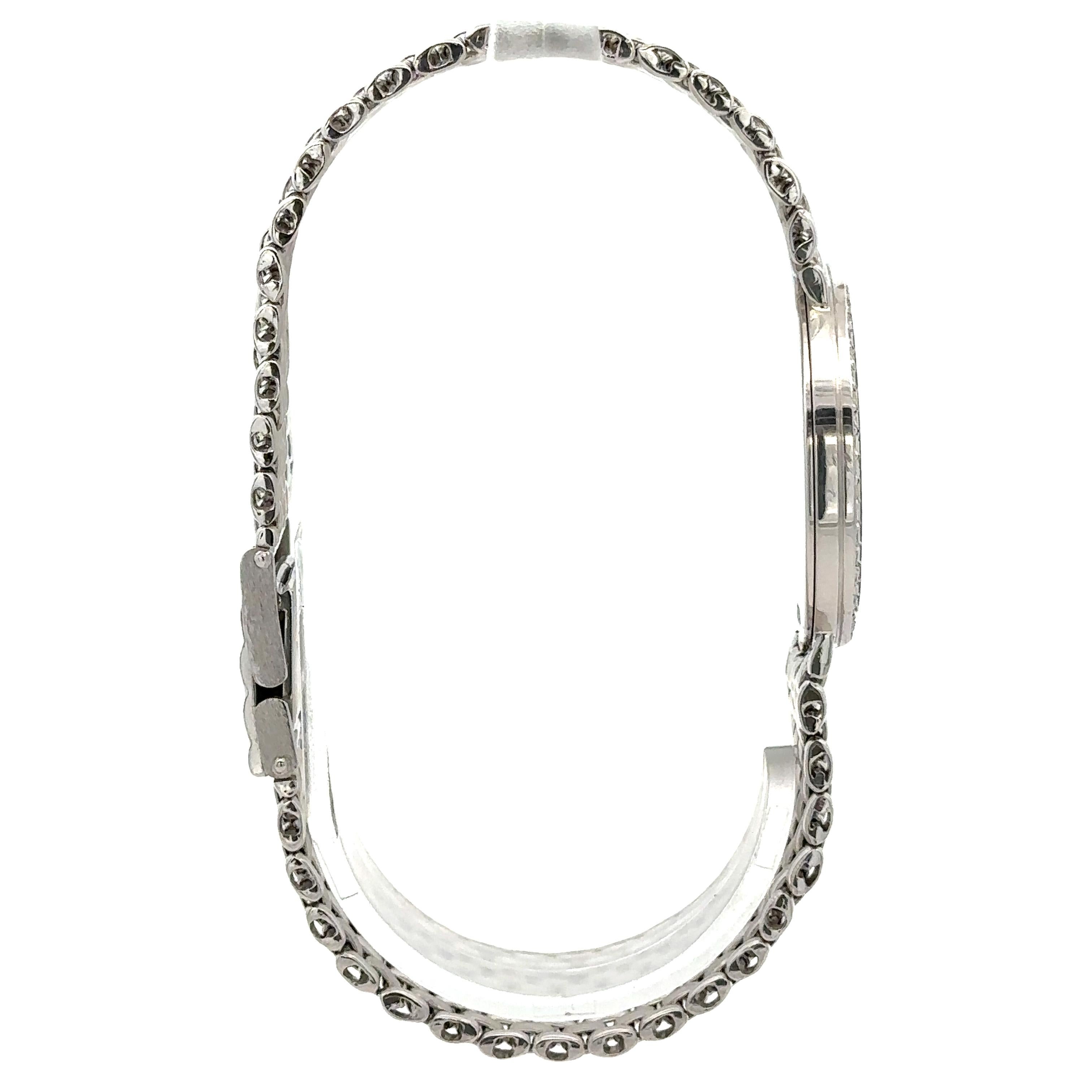 Jaguar Platino macizo 31mm 1.0ctw Diamante redondo Reloj de pulsera 8.25