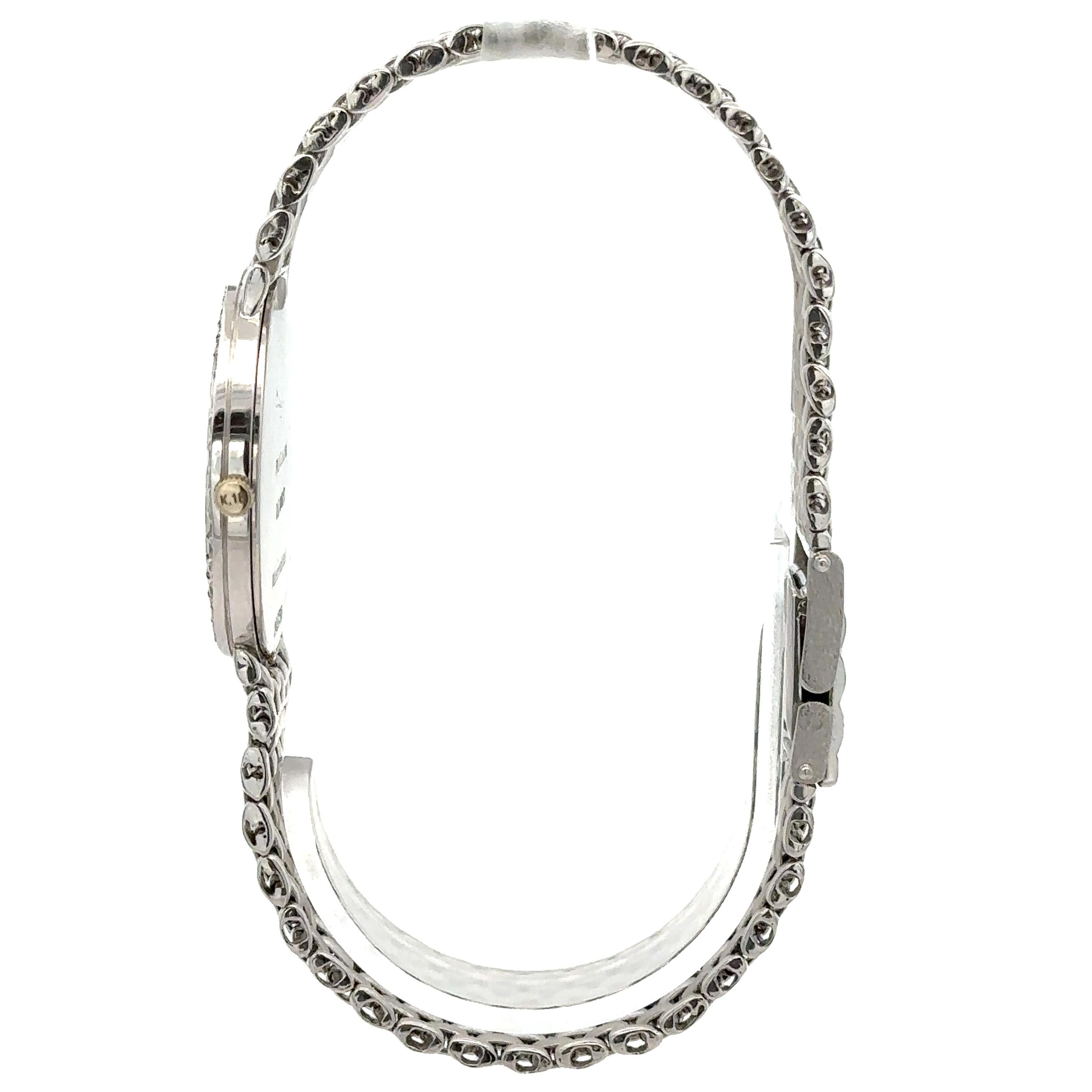 Jaguar Platino macizo 31mm 1.0ctw Diamante redondo Reloj de pulsera 8.25