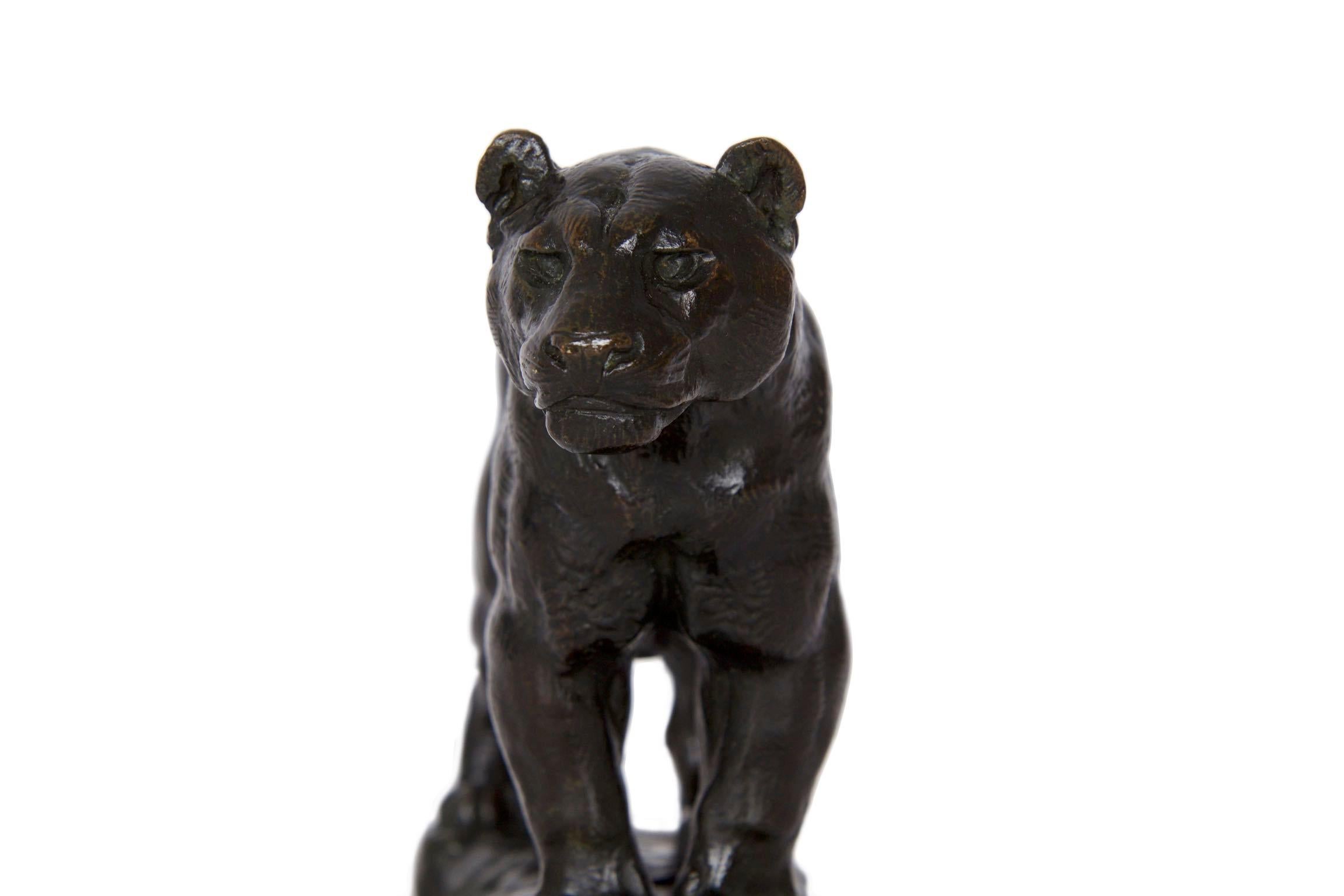 19th Century  “Jaguar Standing” Bronze Sculpture by Antoine-Louis Barye and Barbedienne