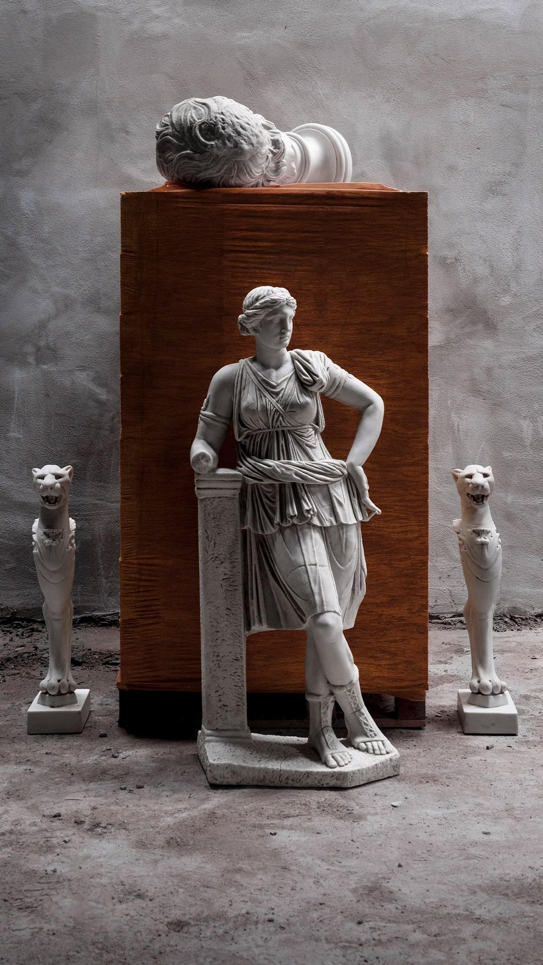 Statue Jaguar en poudre de marbre comprimée « Musée éphémère » (Musée d'Éphèse) en vente 1