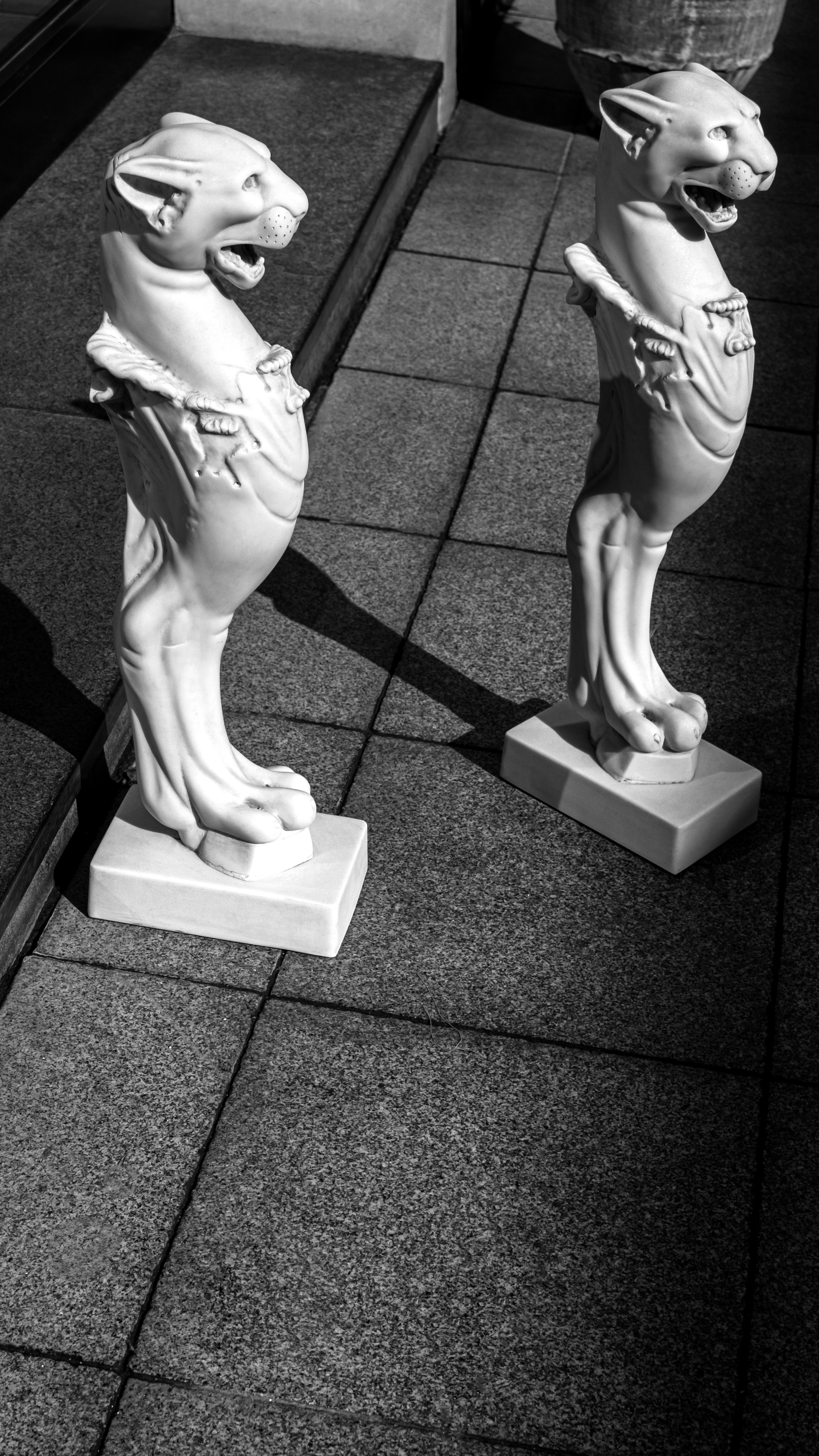 Contemporary Jaguar Statue 'Set of 2' Made with Compressed Marble Powder 'Ephesus Museum'
