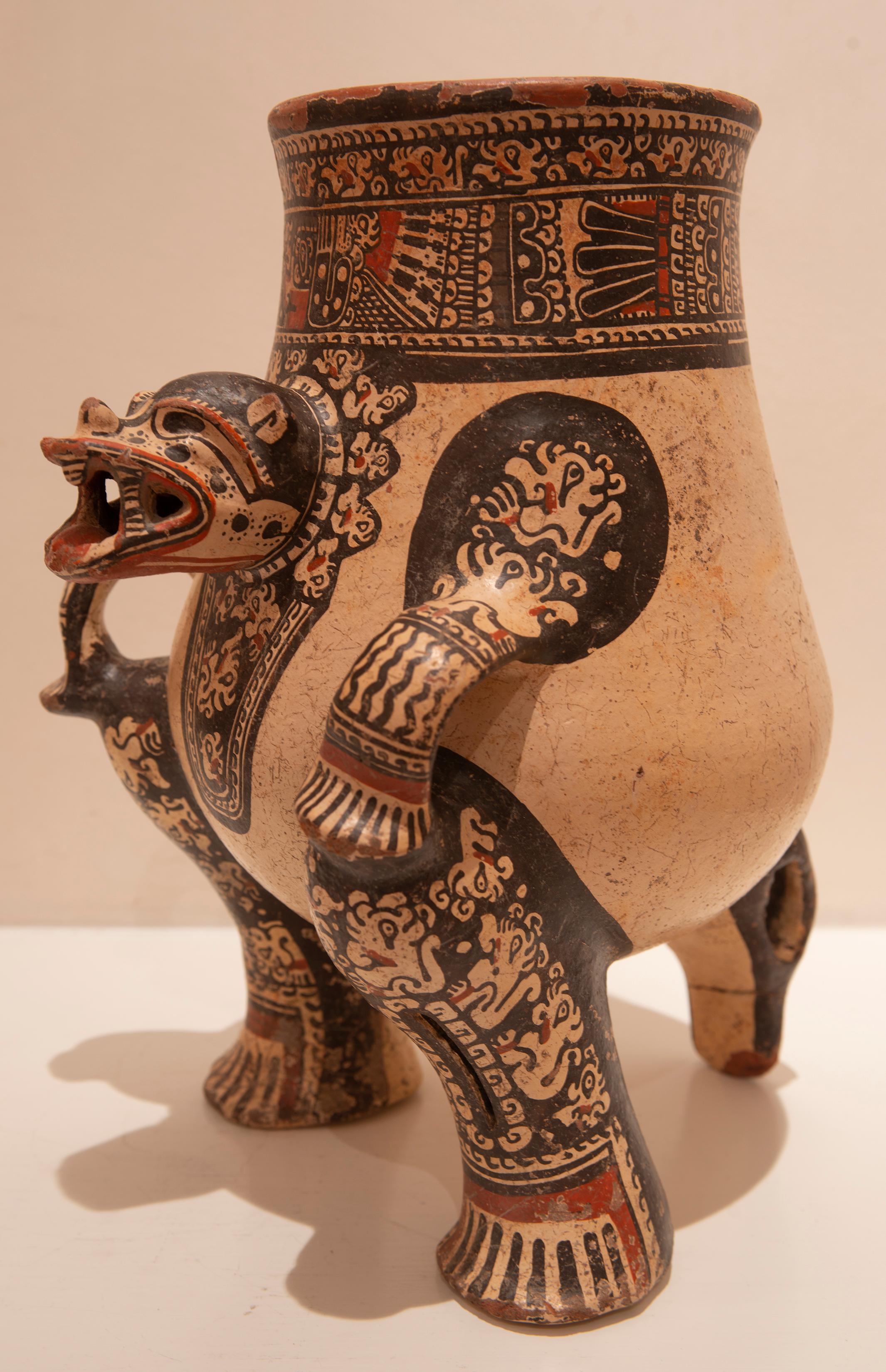 Nicoya tripod jaguar vessel.