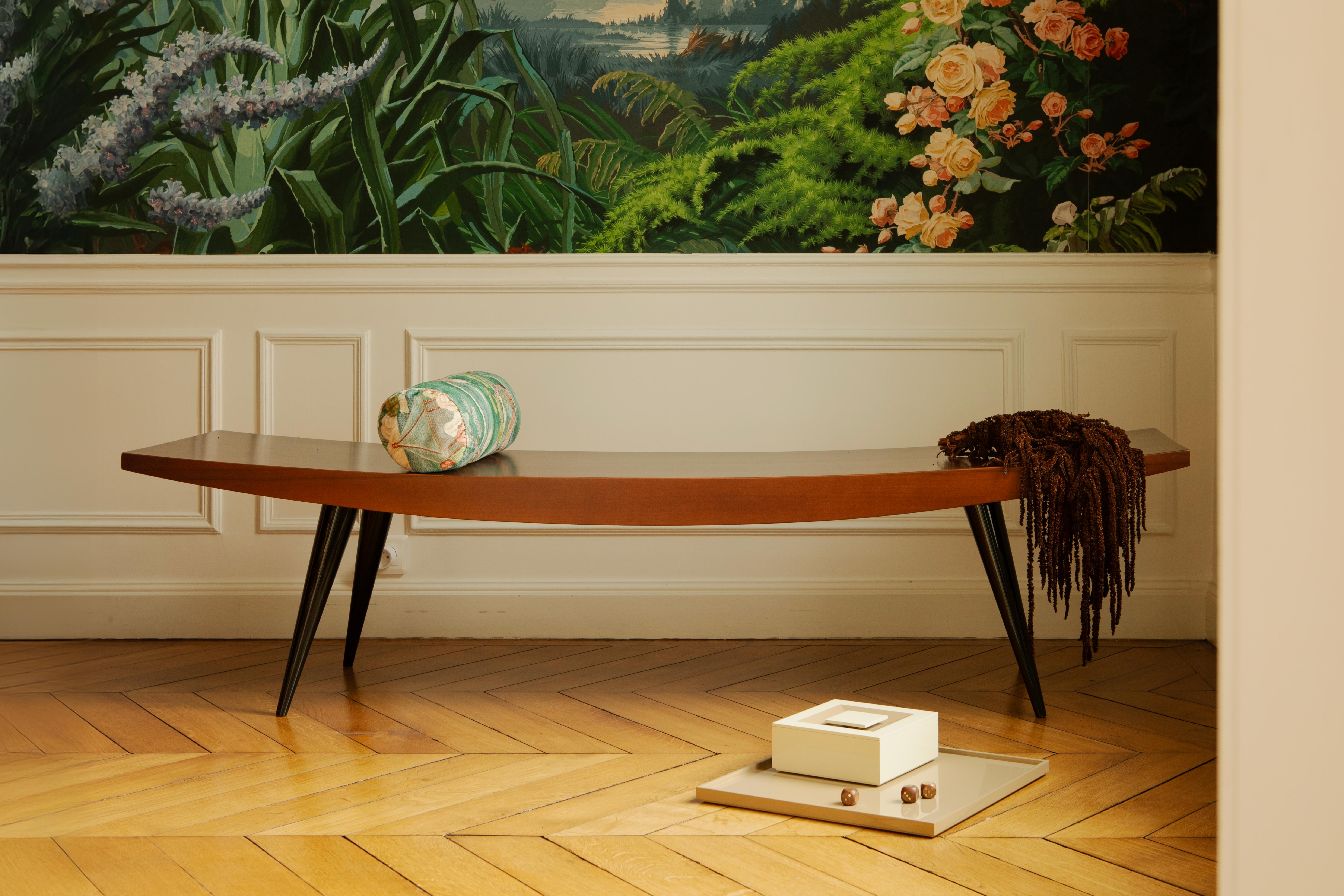 Minimaliste Banc JAH, par Reda Amalou Design, 2019, noyer et acier noir, 180cm en vente
