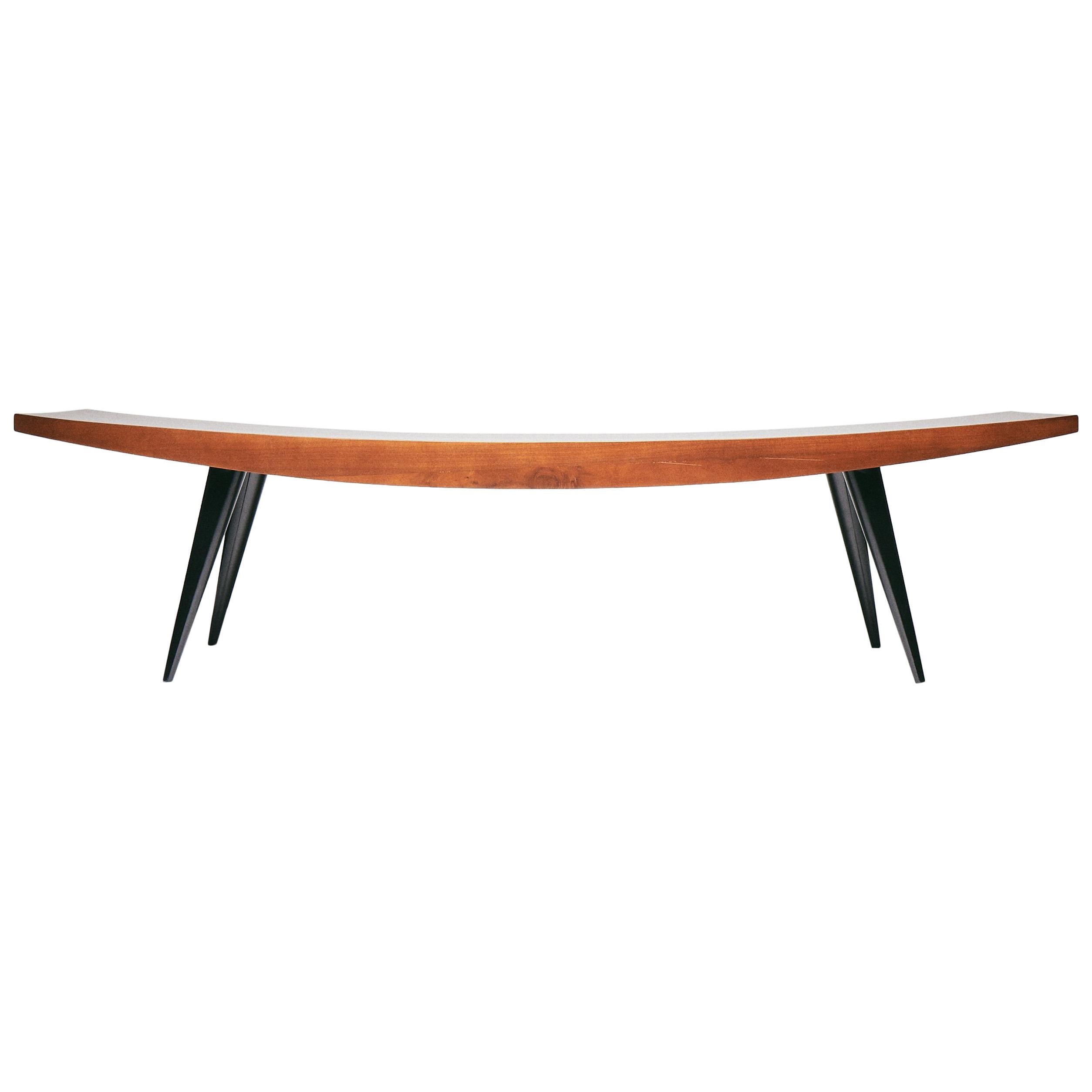 JAH-Bank, von Reda Amalou Design, 2019, Nussbaum und schwarzer Stahl, 180 cm
