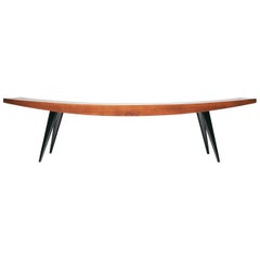 JAH-Bank, von Reda Amalou Design, 2019, Nussbaum und schwarzer Stahl, 180 cm