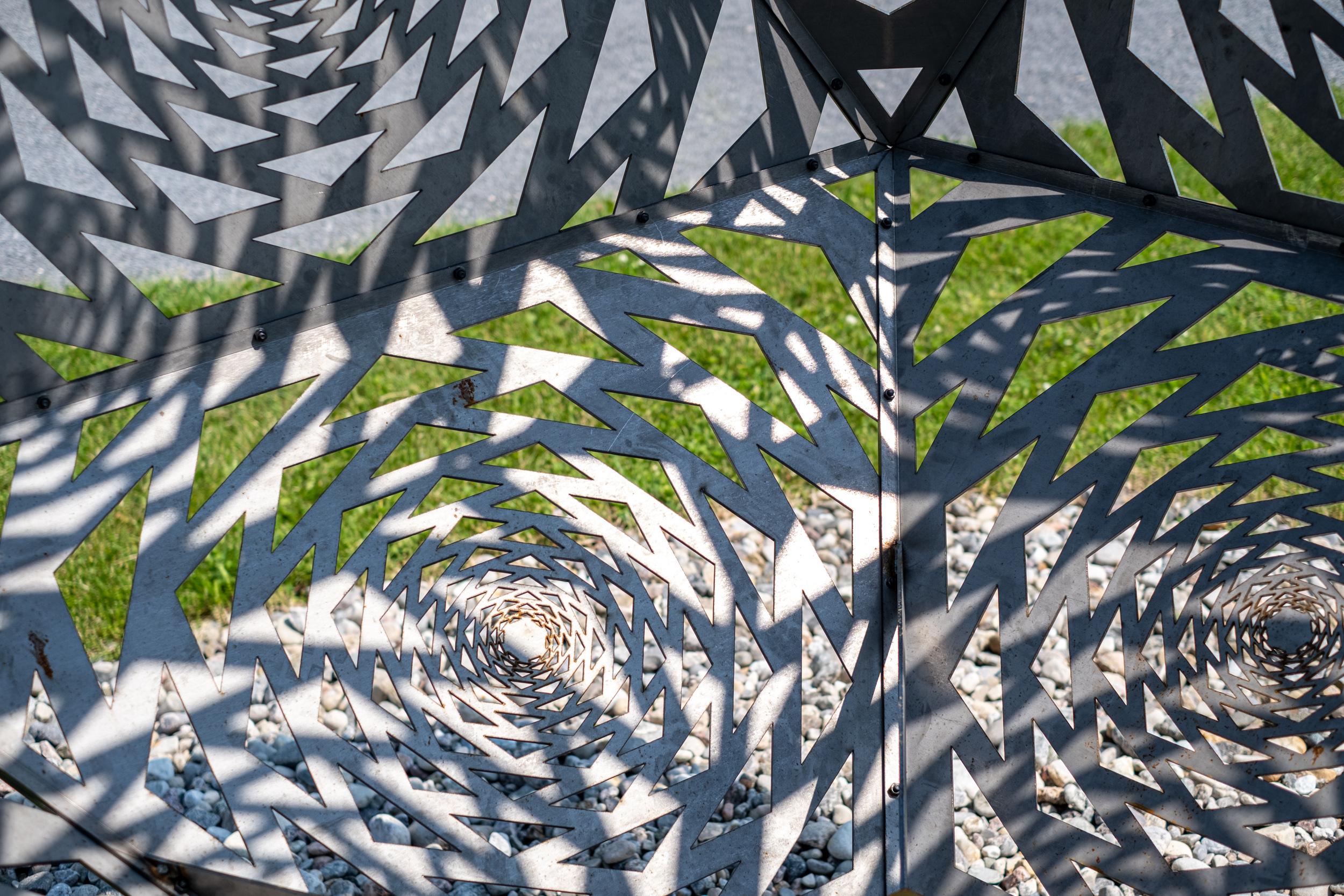 Aqua - large, geometric abstract, contemporary, mild steel, outdoor sculpture For Sale 8
