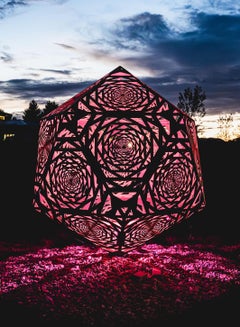 Aqua - large, geometric abstract, contemporary, mild steel, outdoor sculpture