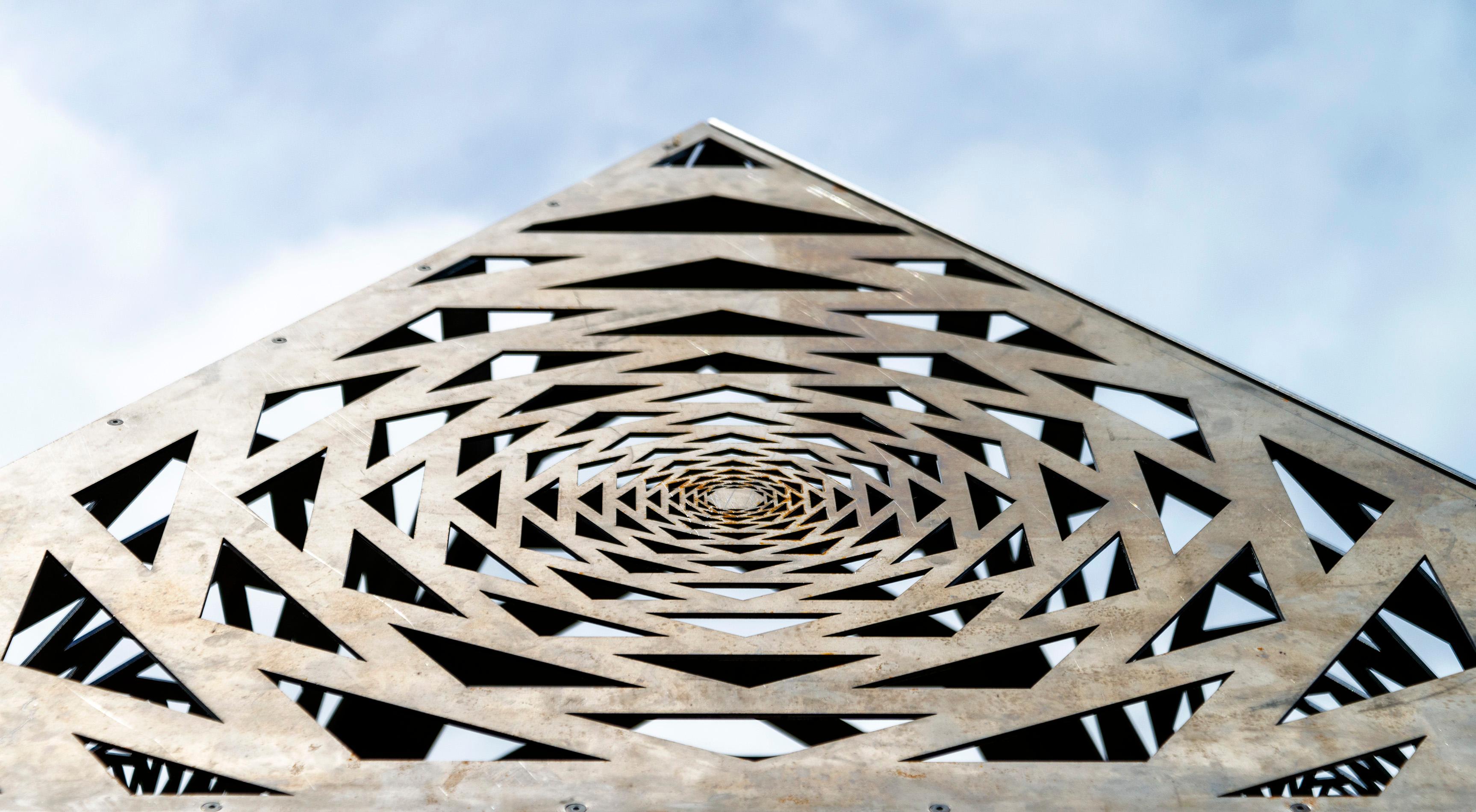 Aqua, Terra, Aero Trio - geometric abstract, mild steel, outdoor sculptures For Sale 3