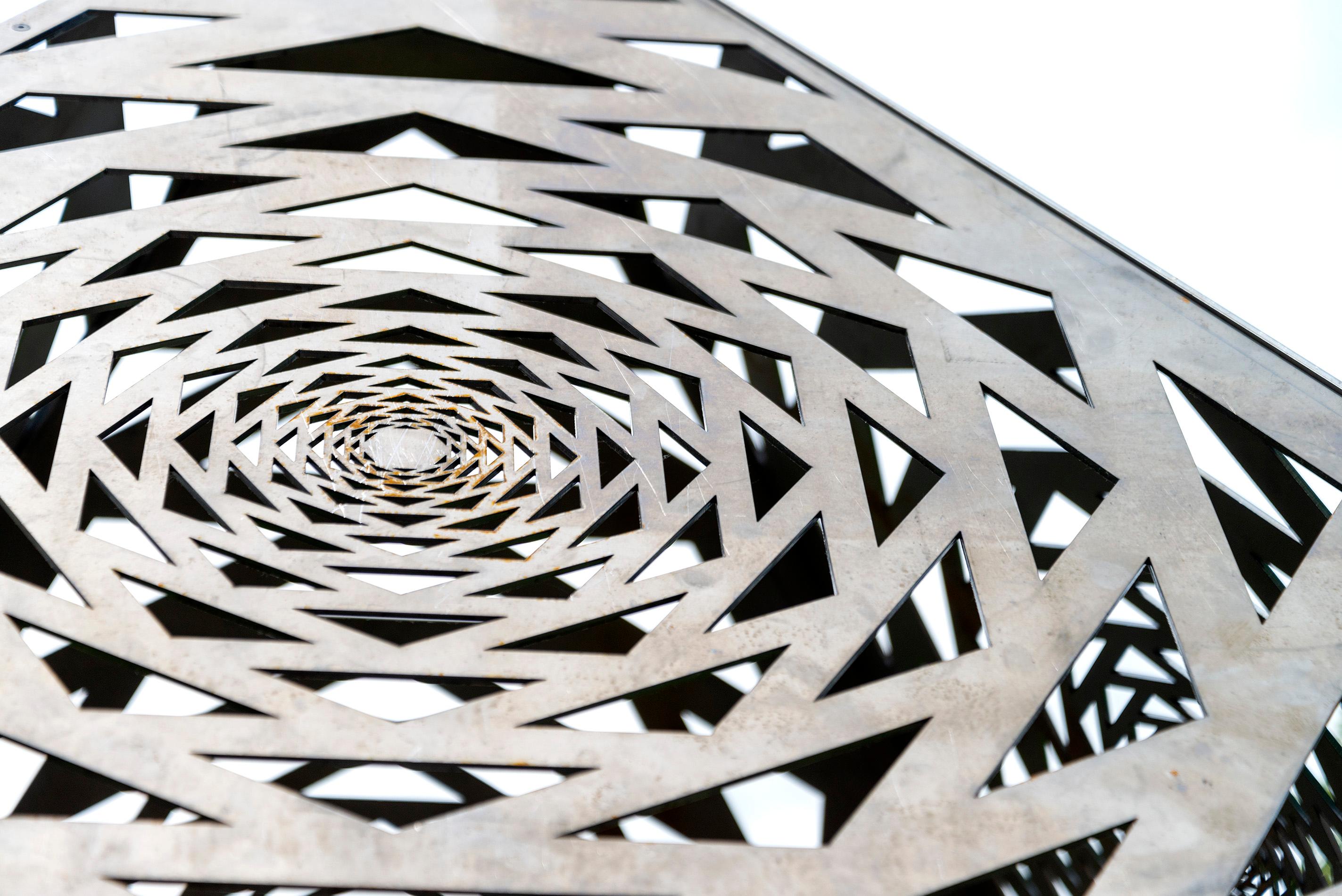 Aqua, Terra, Aero Trio - geometric abstract, mild steel, outdoor sculptures For Sale 4