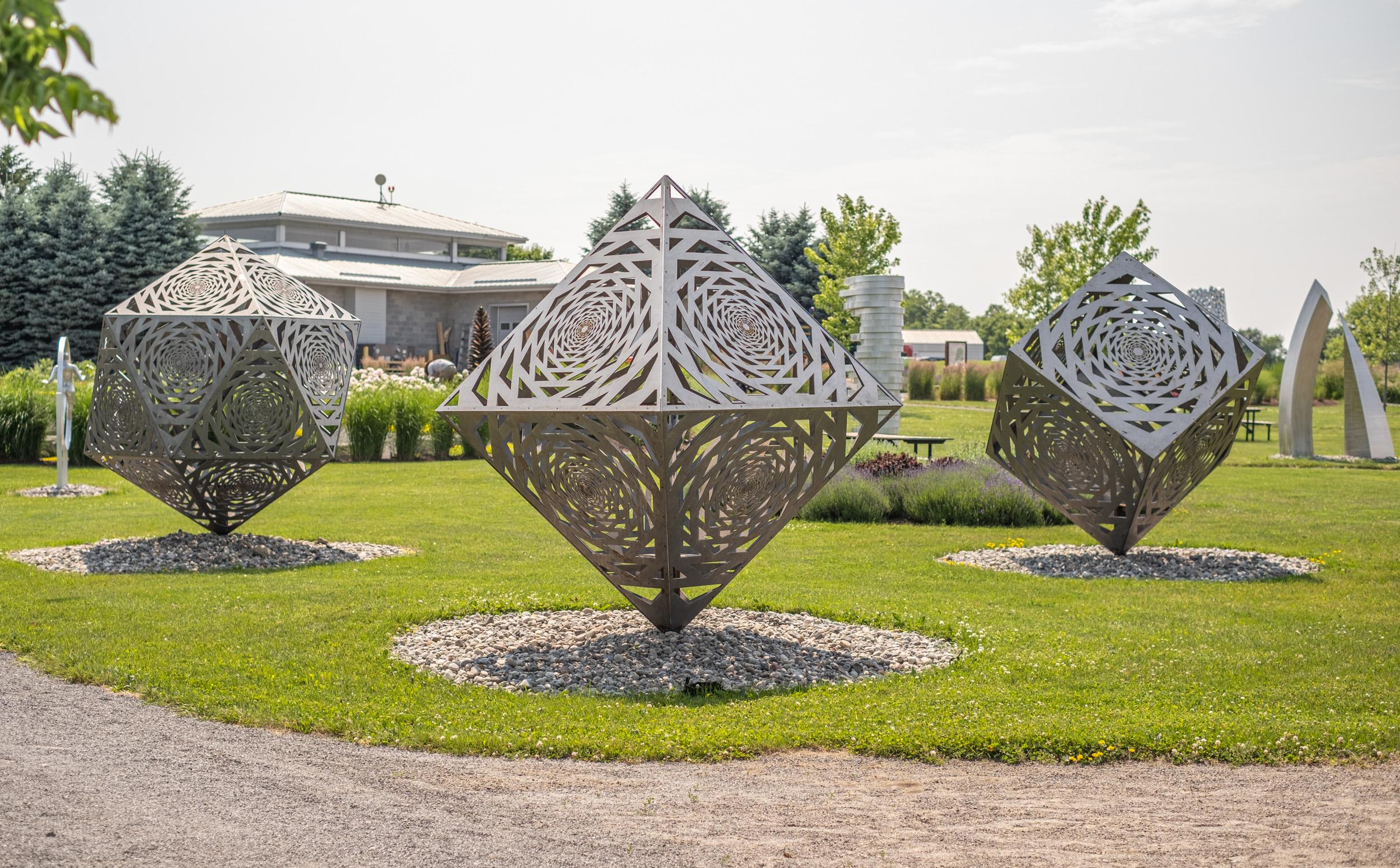 Areo - grande scultura geometrica astratta, contemporanea, in acciaio dolce, da esterno in vendita 8