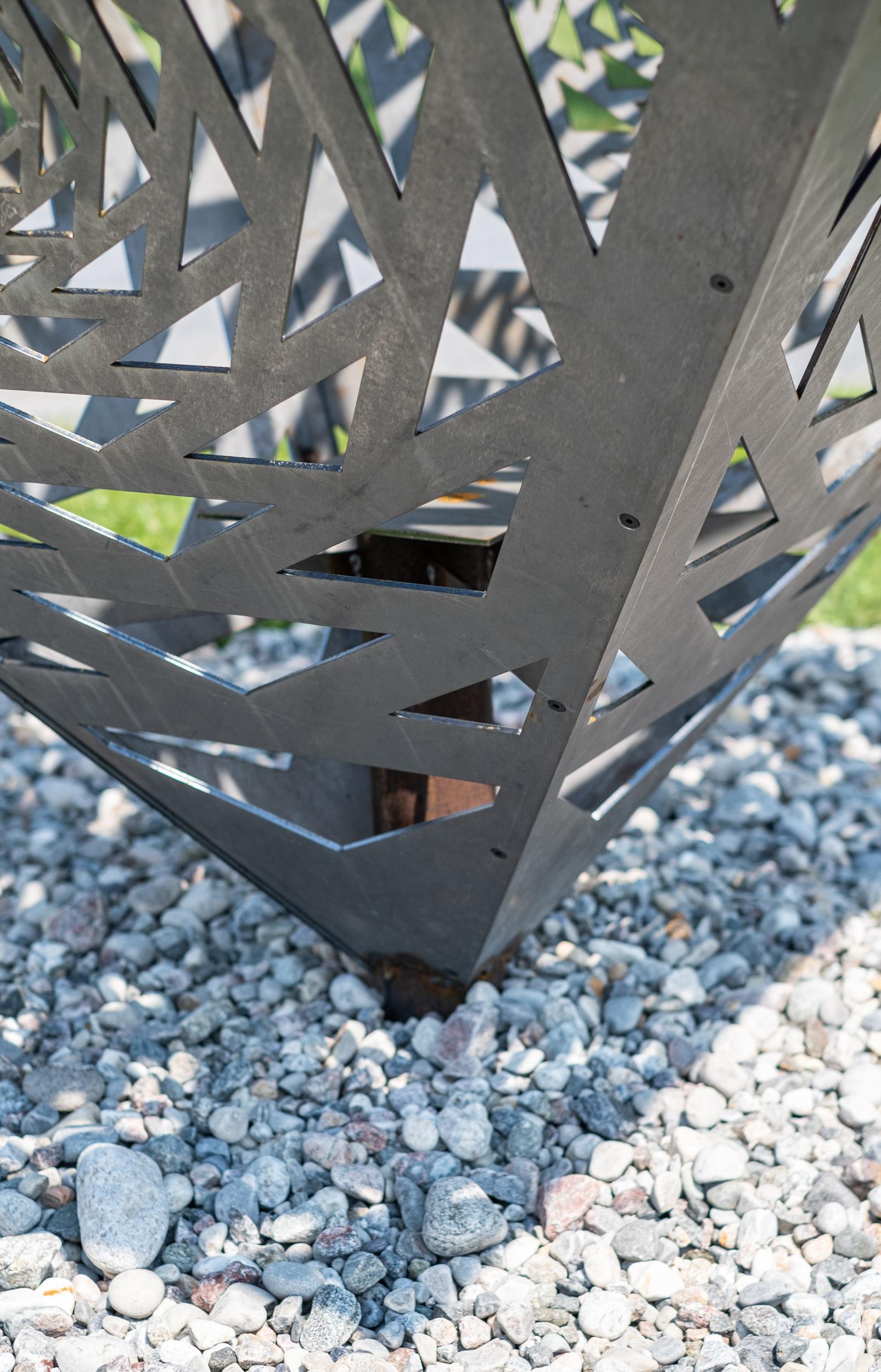 Areo - grande scultura geometrica astratta, contemporanea, in acciaio dolce, da esterno in vendita 6