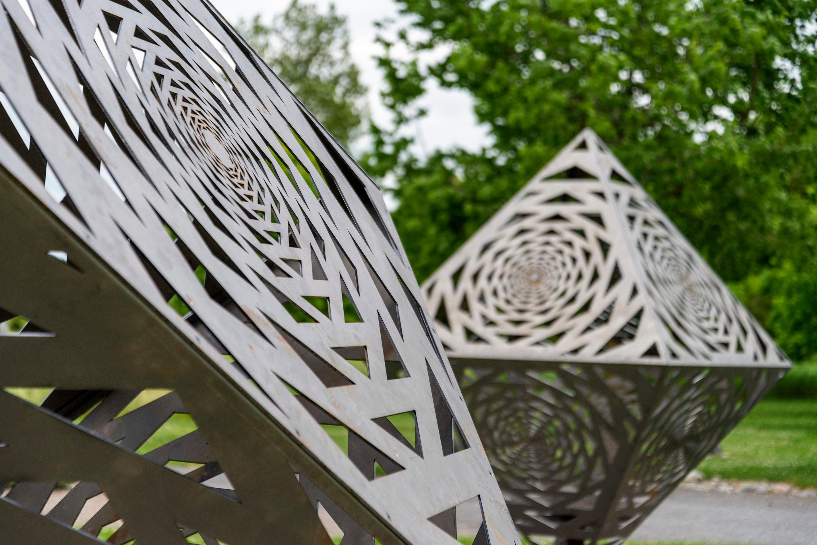 Terra - large, geometric abstract, contemporary, mild steel, outdoor sculpture For Sale 2