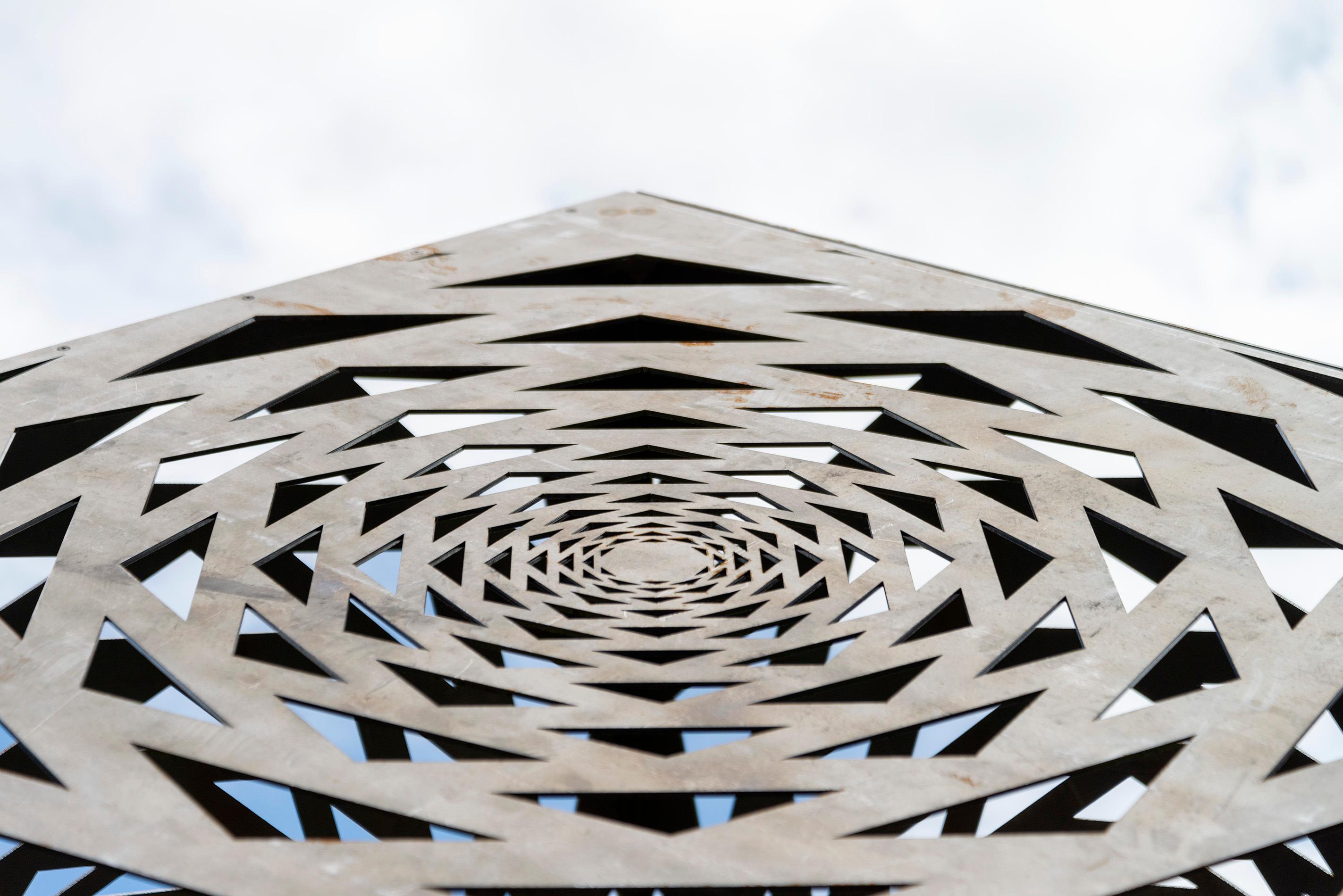 Terra - large, geometric abstract, contemporary, mild steel, outdoor sculpture For Sale 3