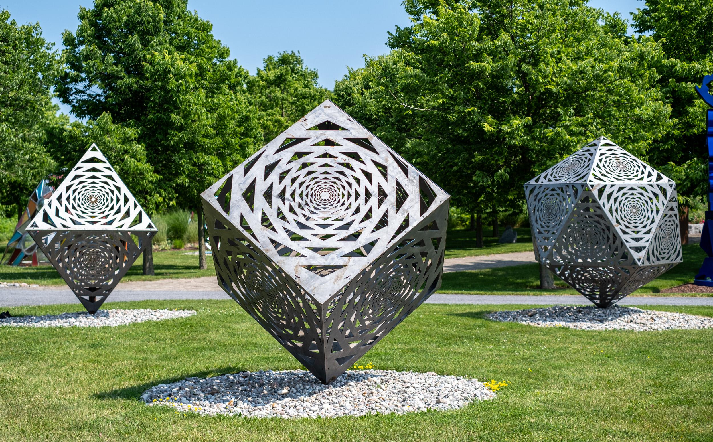 Terra - large, geometric abstract, contemporary, mild steel, outdoor sculpture For Sale 6