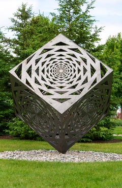 Terra - large, geometric abstract, contemporary, mild steel, outdoor sculpture