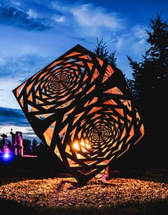 Terra - large, geometric abstract, contemporary, mild steel, outdoor sculpture