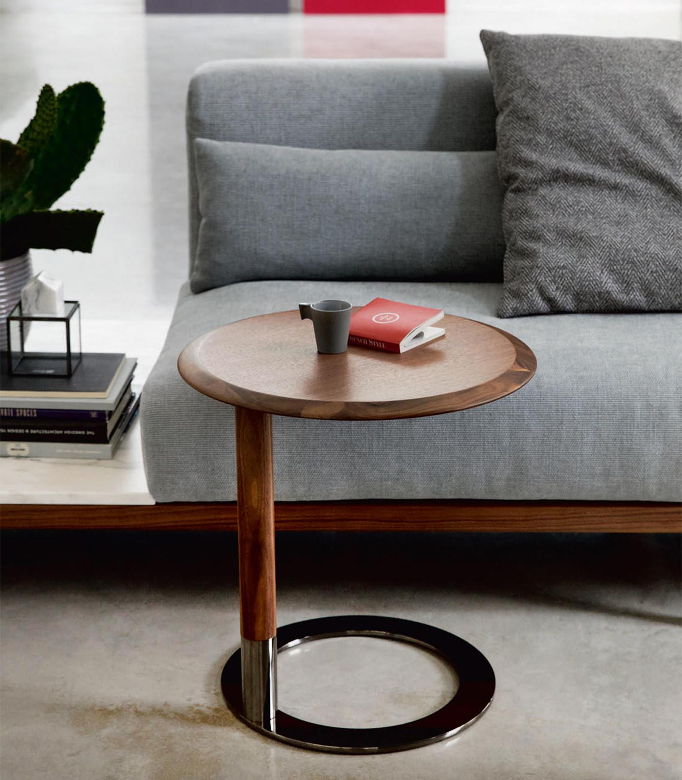 Contemporary Jaha Walnut Side Table For Sale