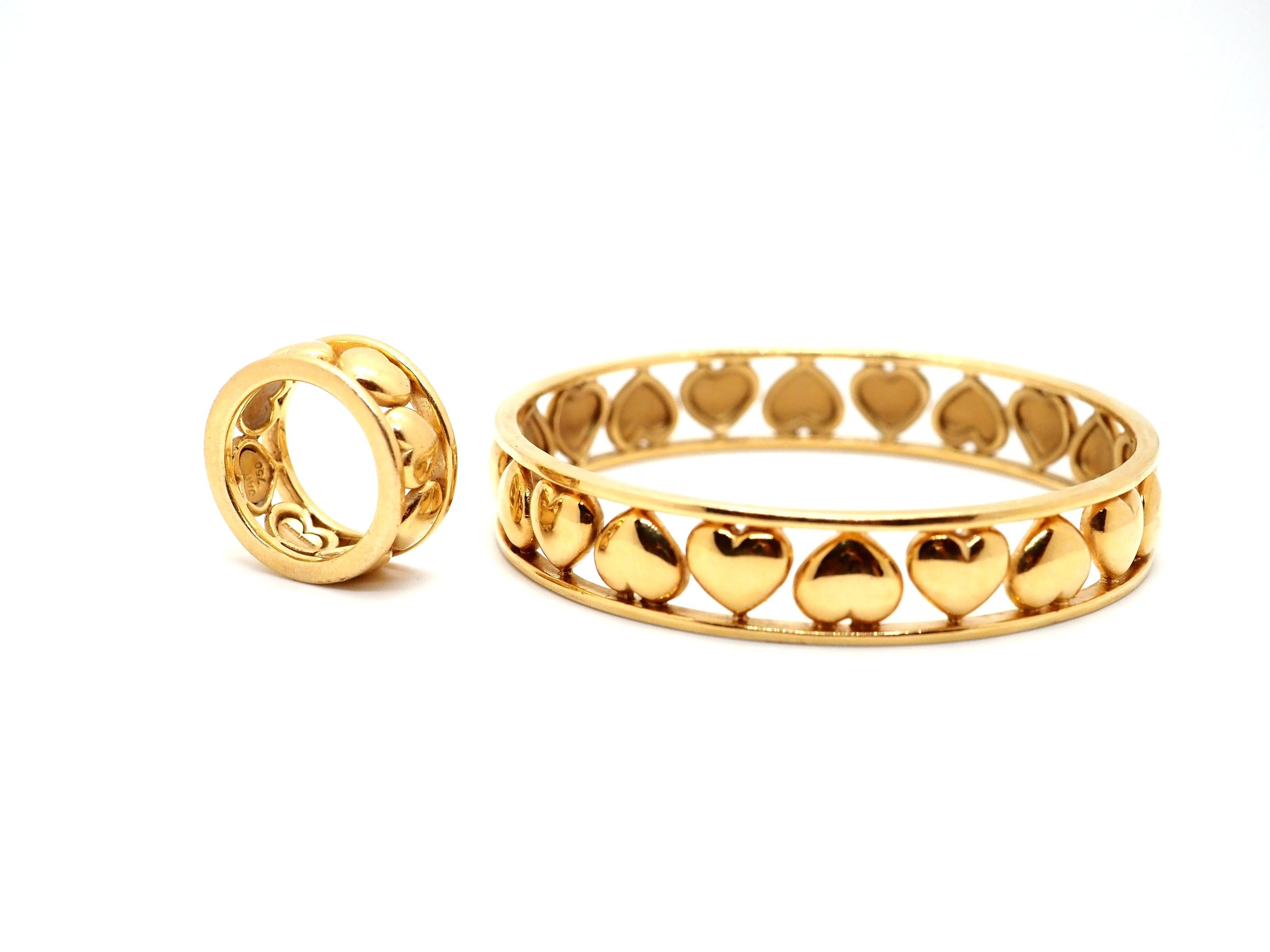 Jahan Geneve Set Bracelet Ring 18 Karat Yellow Gold For Sale 2