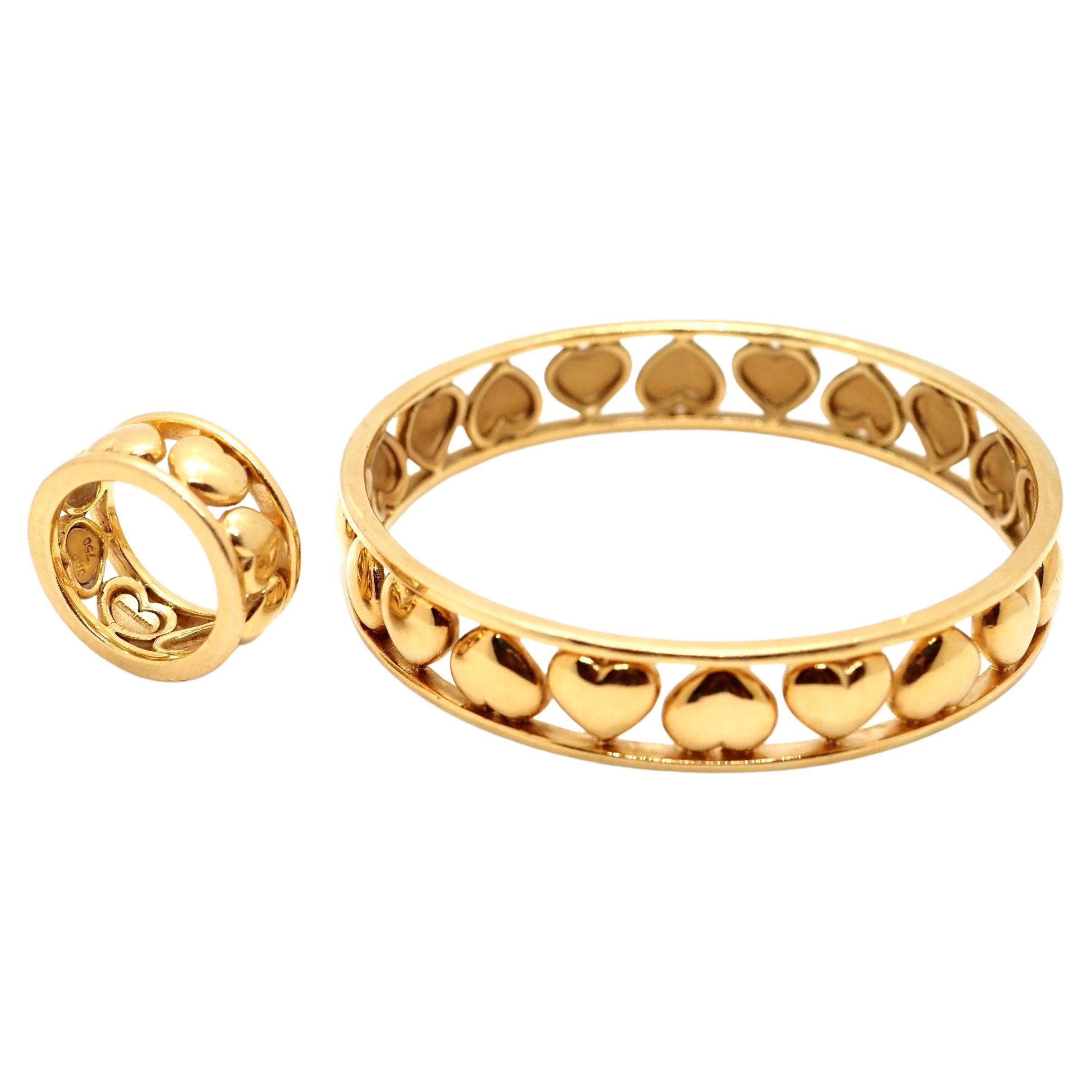 Jahan Geneve Set Bracelet Ring 18 Karat Yellow Gold For Sale