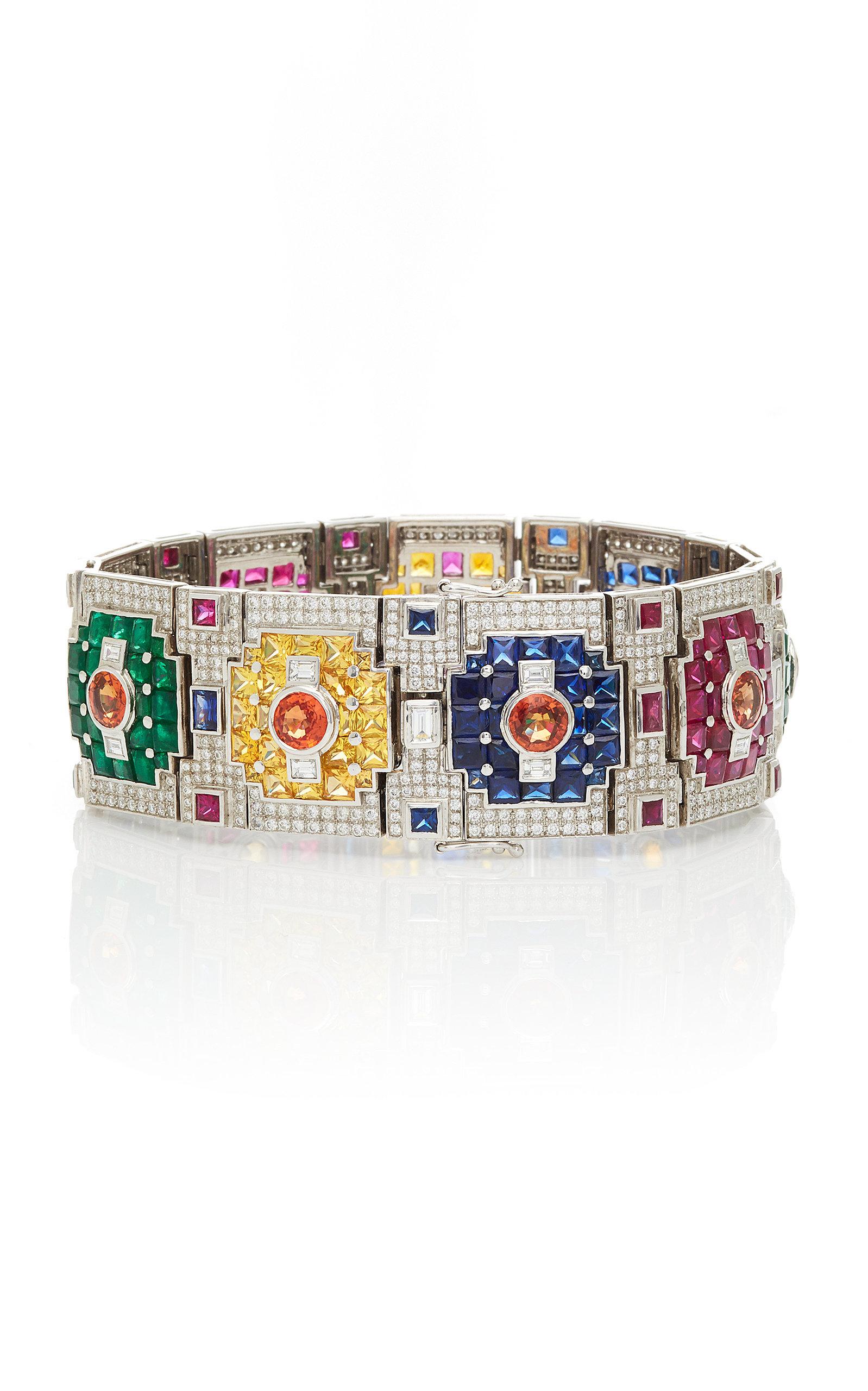 Women's Jahan Multi-Color Precious Stone and Diamond Bracelet