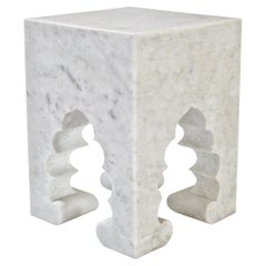 Jahangir II Side Table in White Marble by Paul Mathieu for Stephanie Odegard