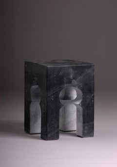 Jahangir Side Table in Black Marble by Paul Mathieu for Stephanie Odegard