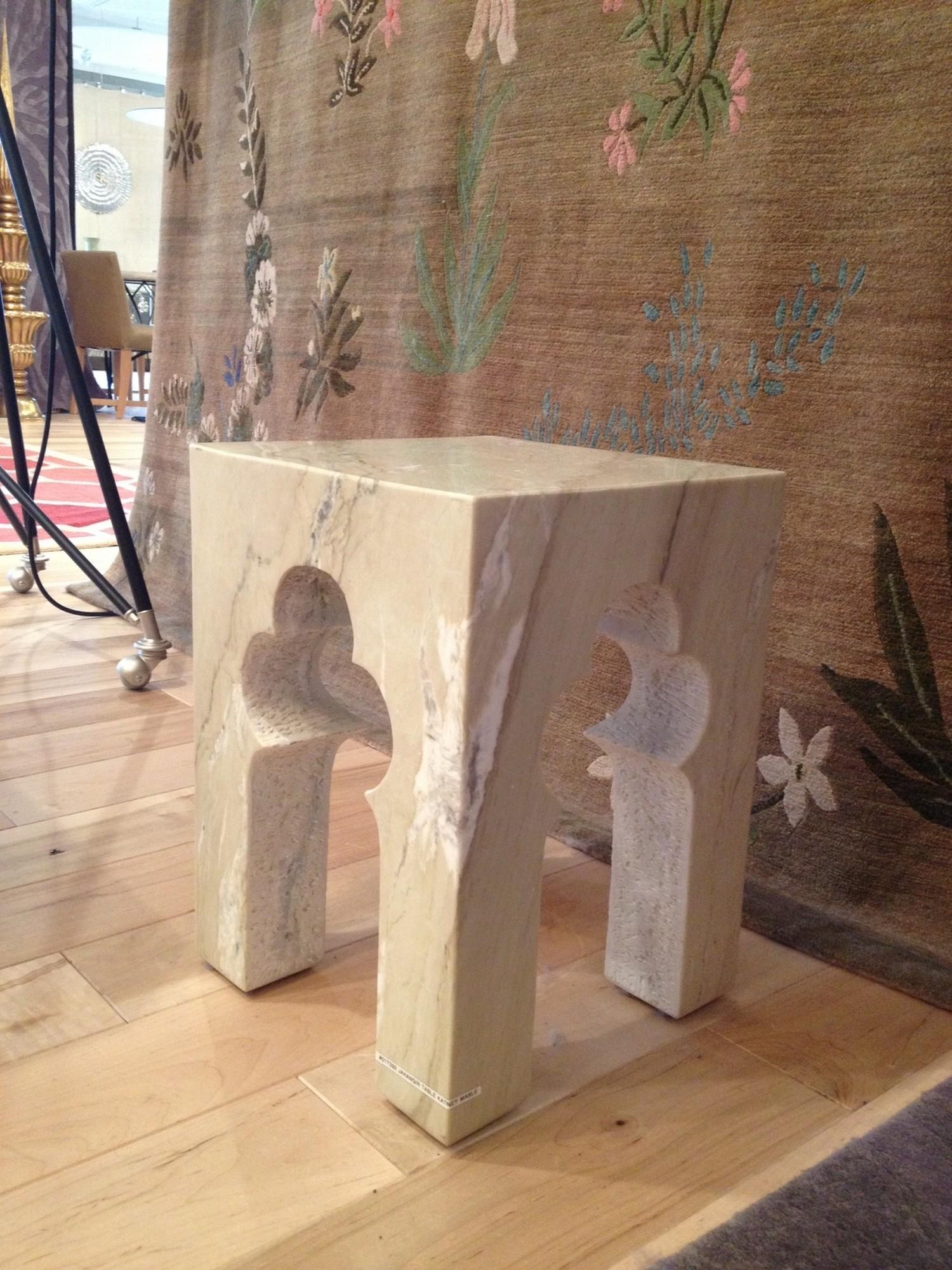 Jahangir Side Table in Katni Marble by Paul Mathieu for Stephanie Odegard For Sale 1