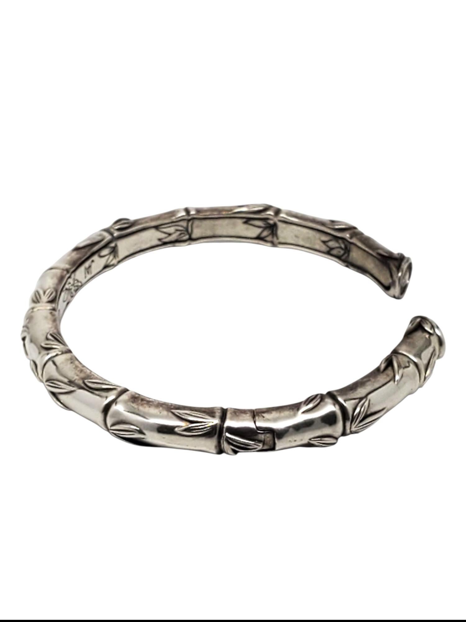 Bracciale a polsino con cerniera in bambù JAI by John Hardy Sterling Silver con incisione 