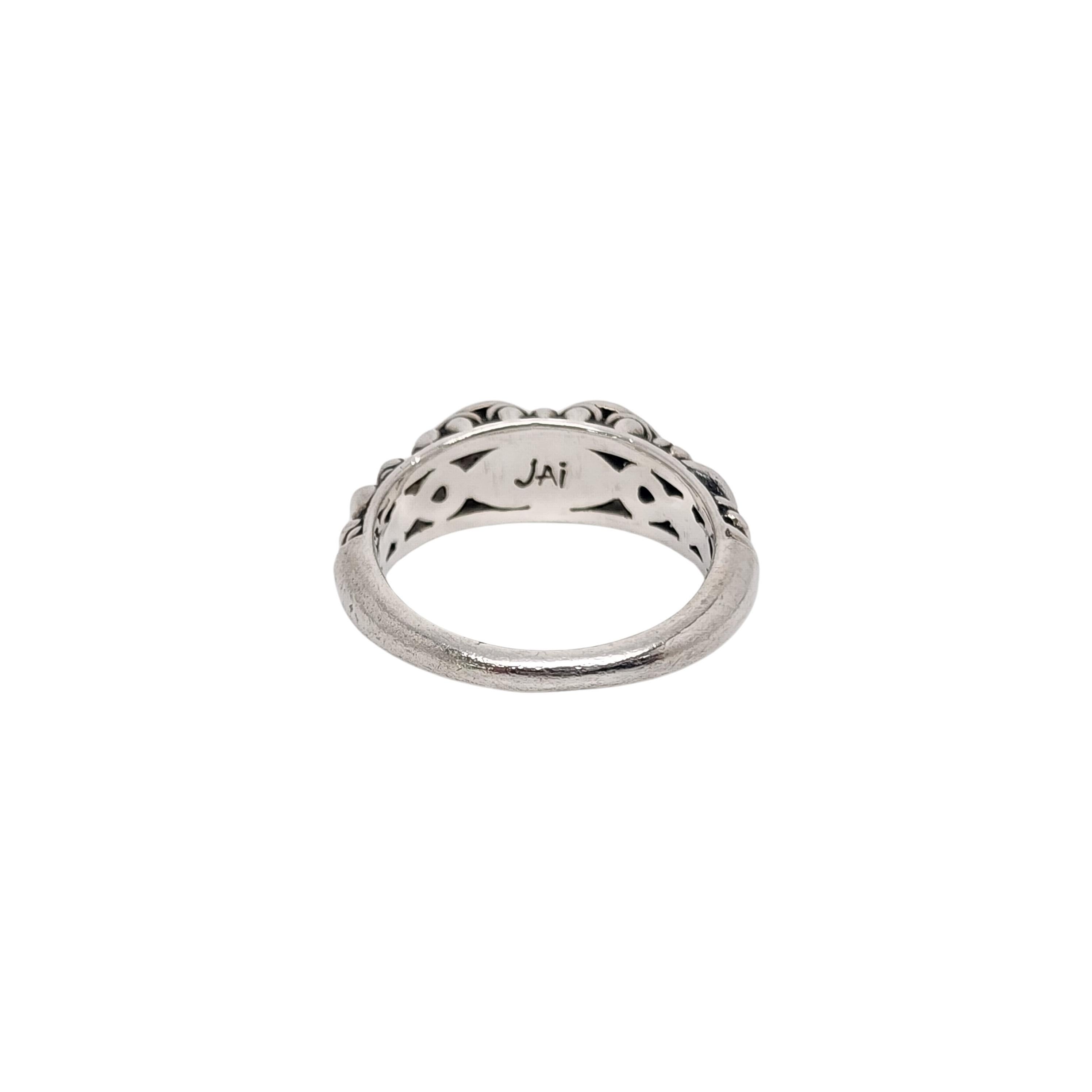 JAI by John Hardy Sterling Silver 14K Gold Teardrop Band Ring Size 6 1/2 #15954 In Good Condition In Washington Depot, CT