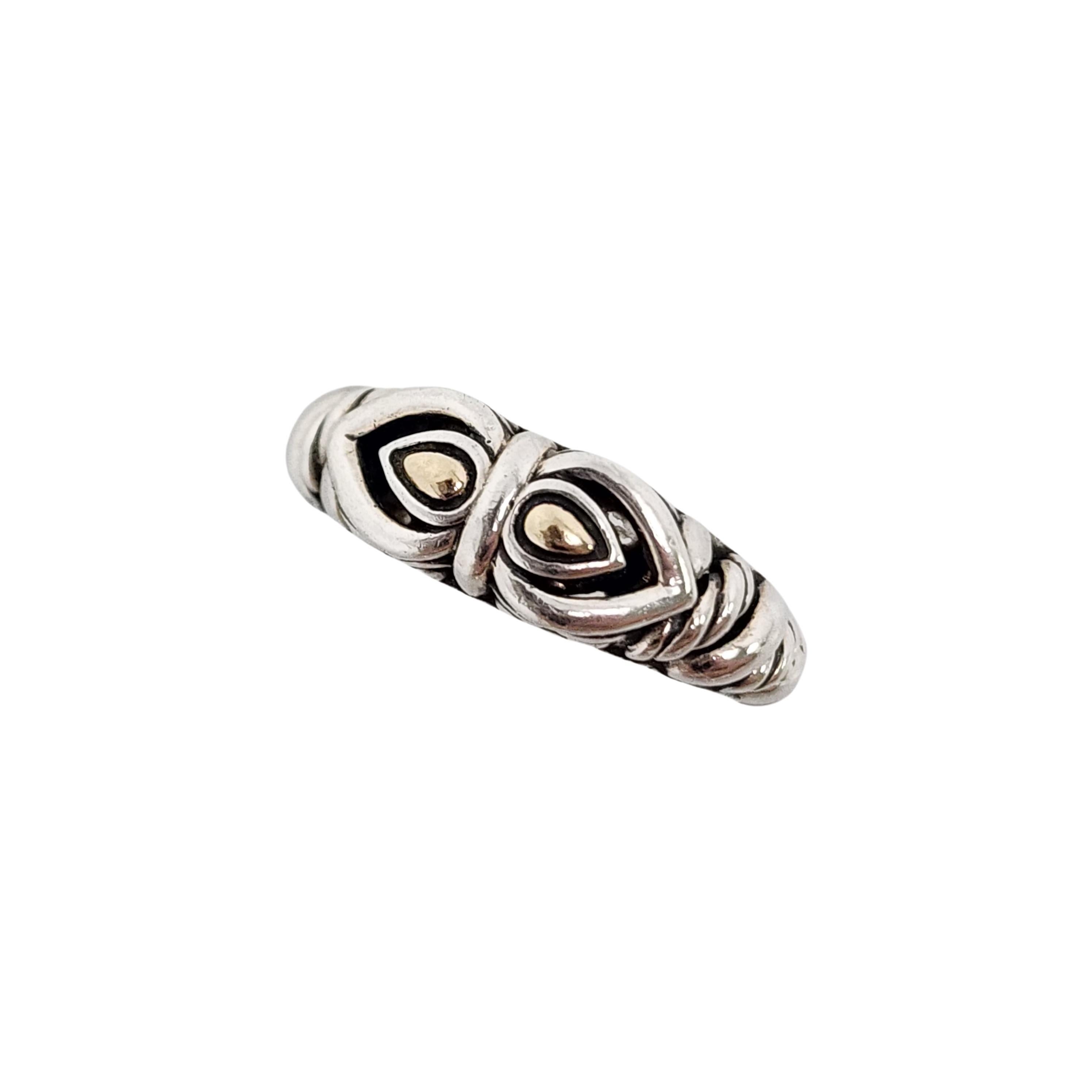 JAI by John Hardy Sterling Silver 14K Gold Teardrop Band Ring Size 6 1/2 #15954 2