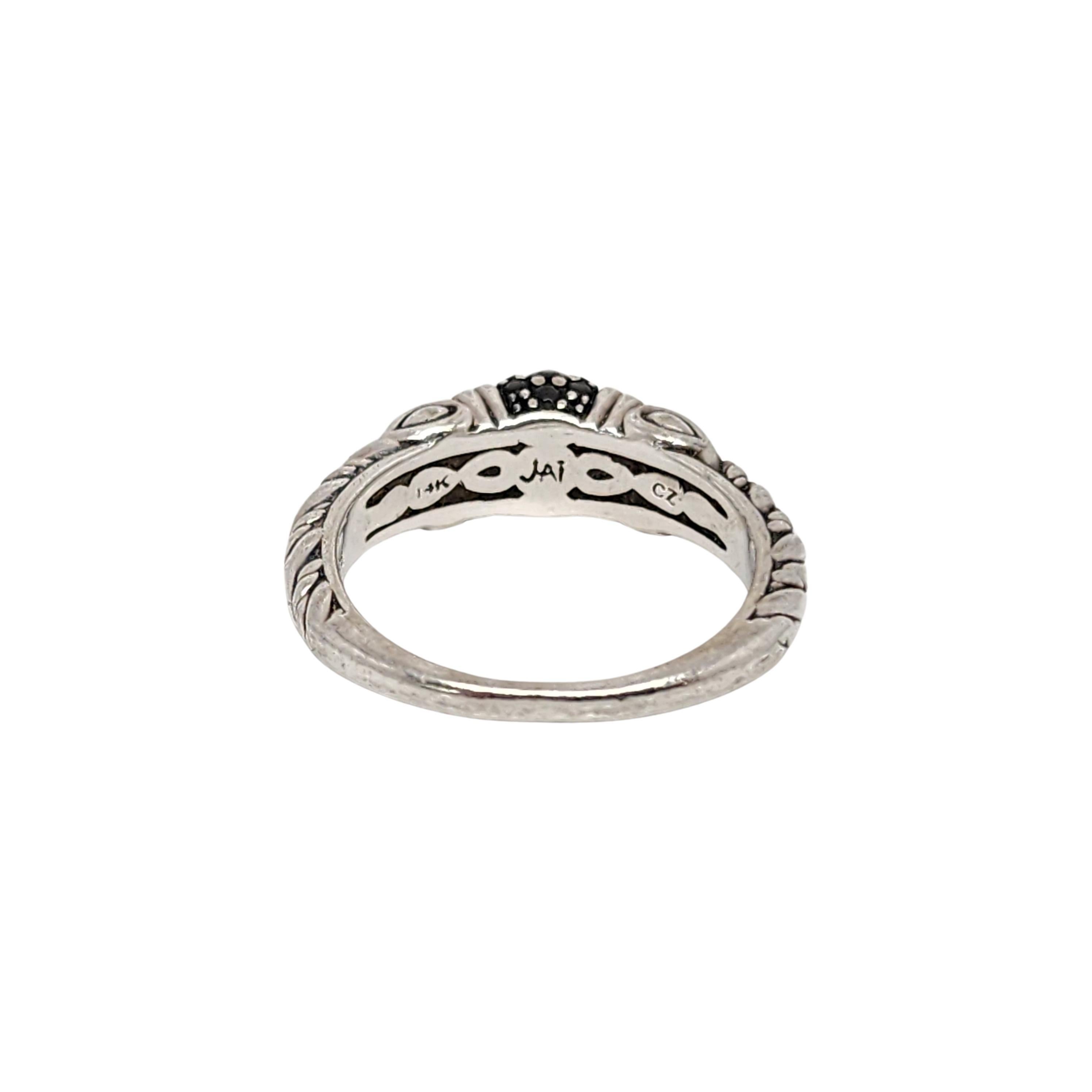 JAI by John Hardy Sterlingsilber 14K Gelbgold Blauer CZ Ring Größe 7 #15955 im Zustand „Gut“ in Washington Depot, CT