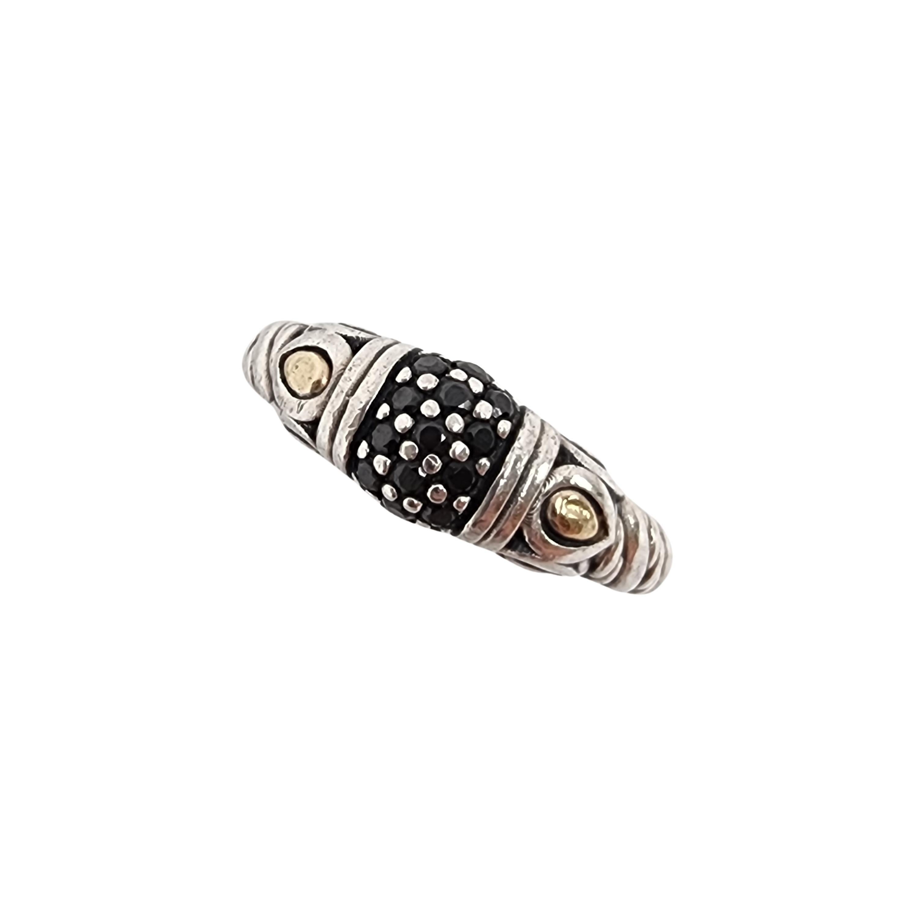 JAI by John Hardy Sterlingsilber 14K Gelbgold Blauer CZ Ring Größe 7 #15955 2