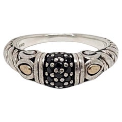 JAI by John Hardy Anello in argento sterling e oro giallo 14K con CZ blu misura 7 #15955