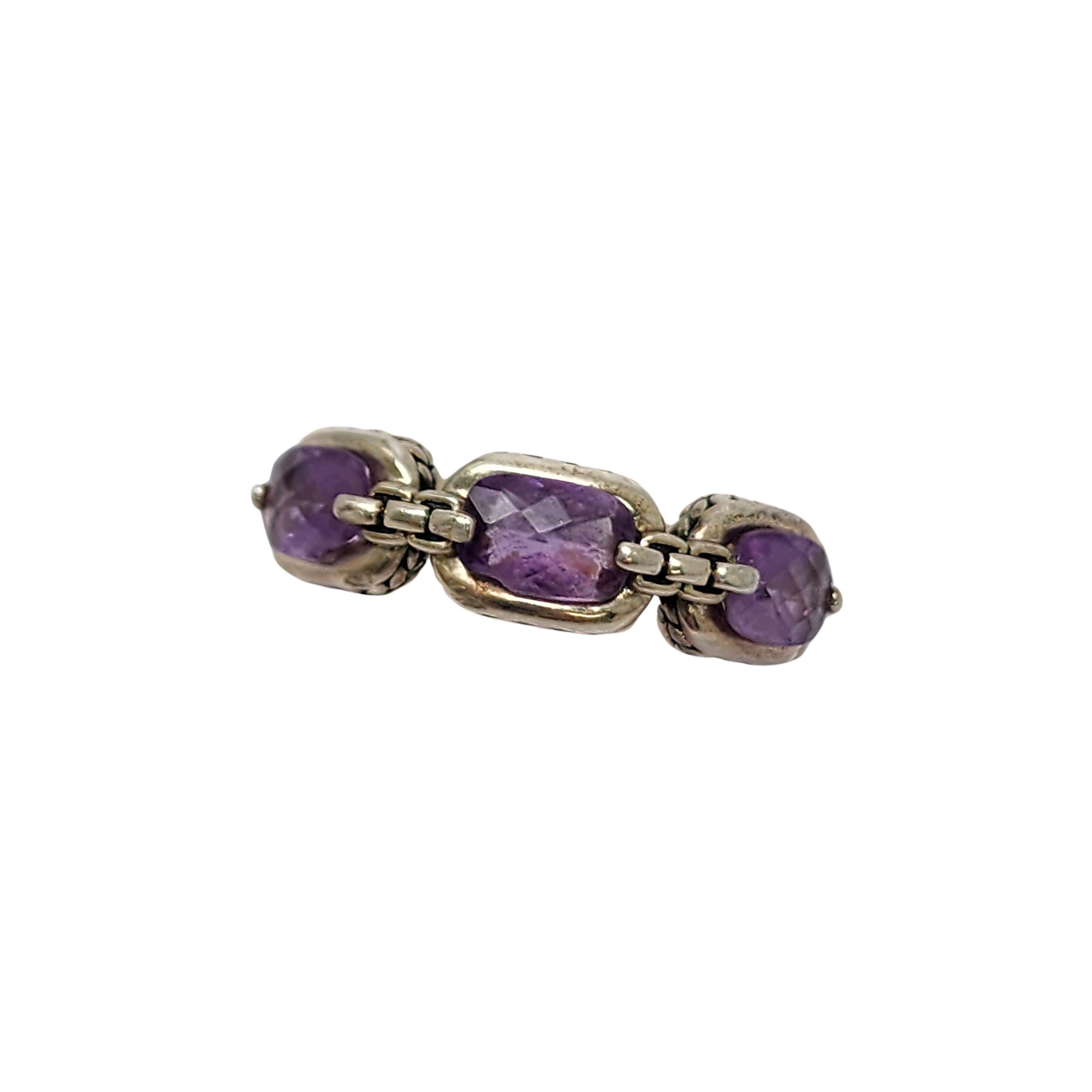 Women's JAI by John Hardy Sterling Silver Amethyst Status Link Ring Size 6 #17362