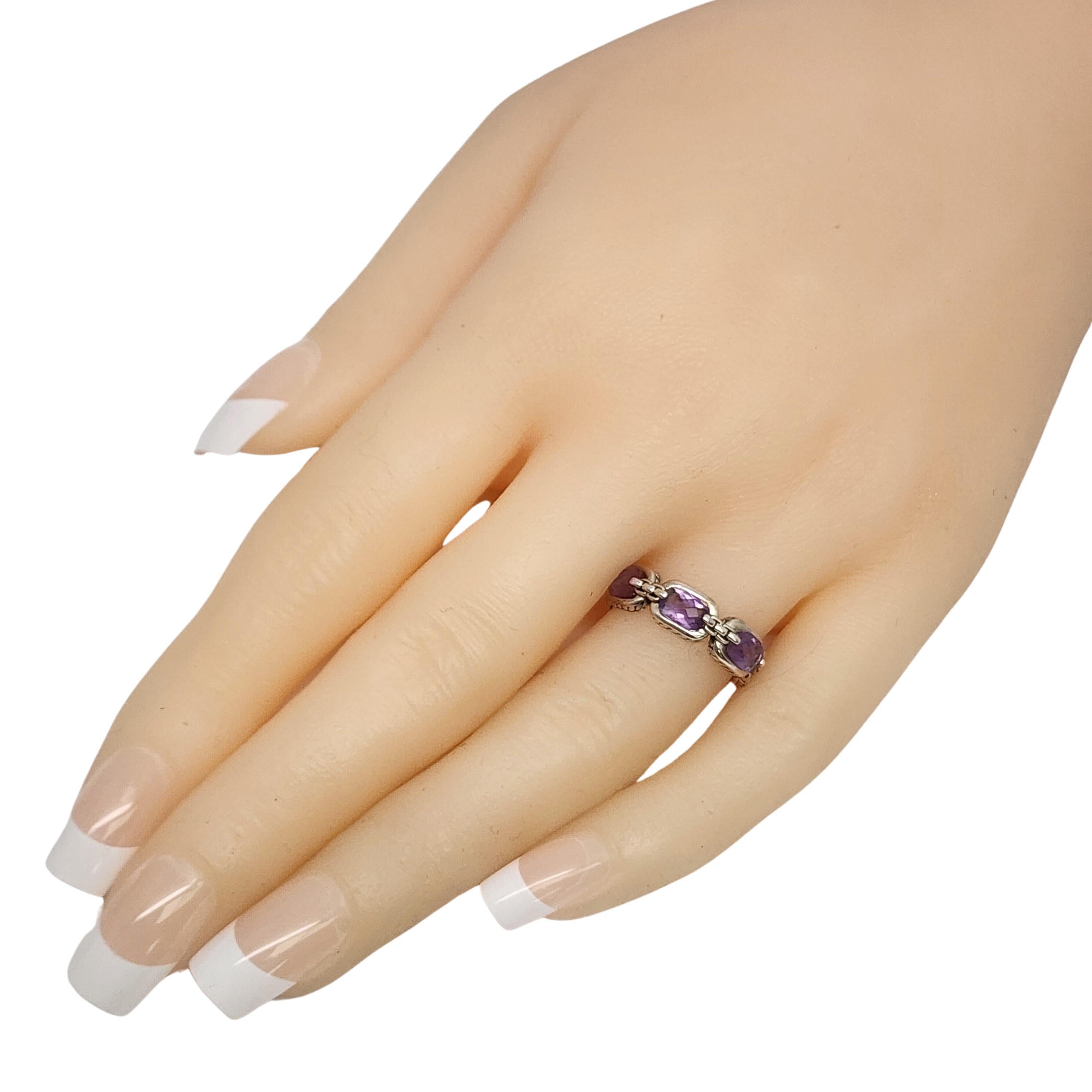 JAI by John Hardy Sterling Silver Amethyst Status Link Ring Size 6 #17362 3