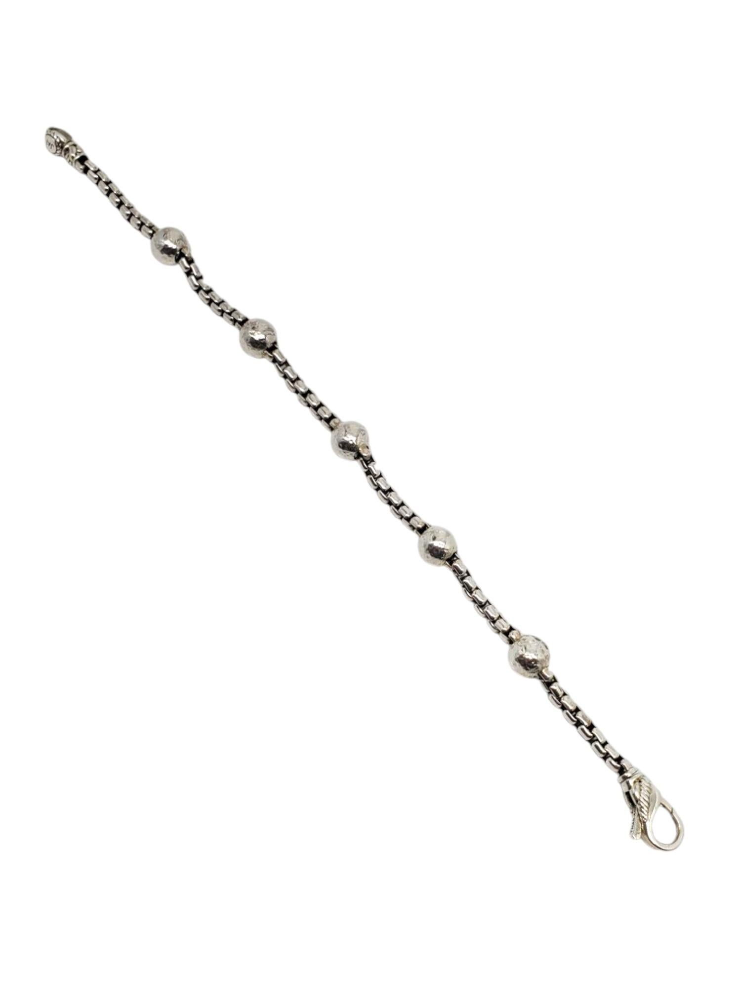 JAI by John Hardy Sterling Silver Bead Station Bracelet #21005 In Good Condition In Washington Depot, CT