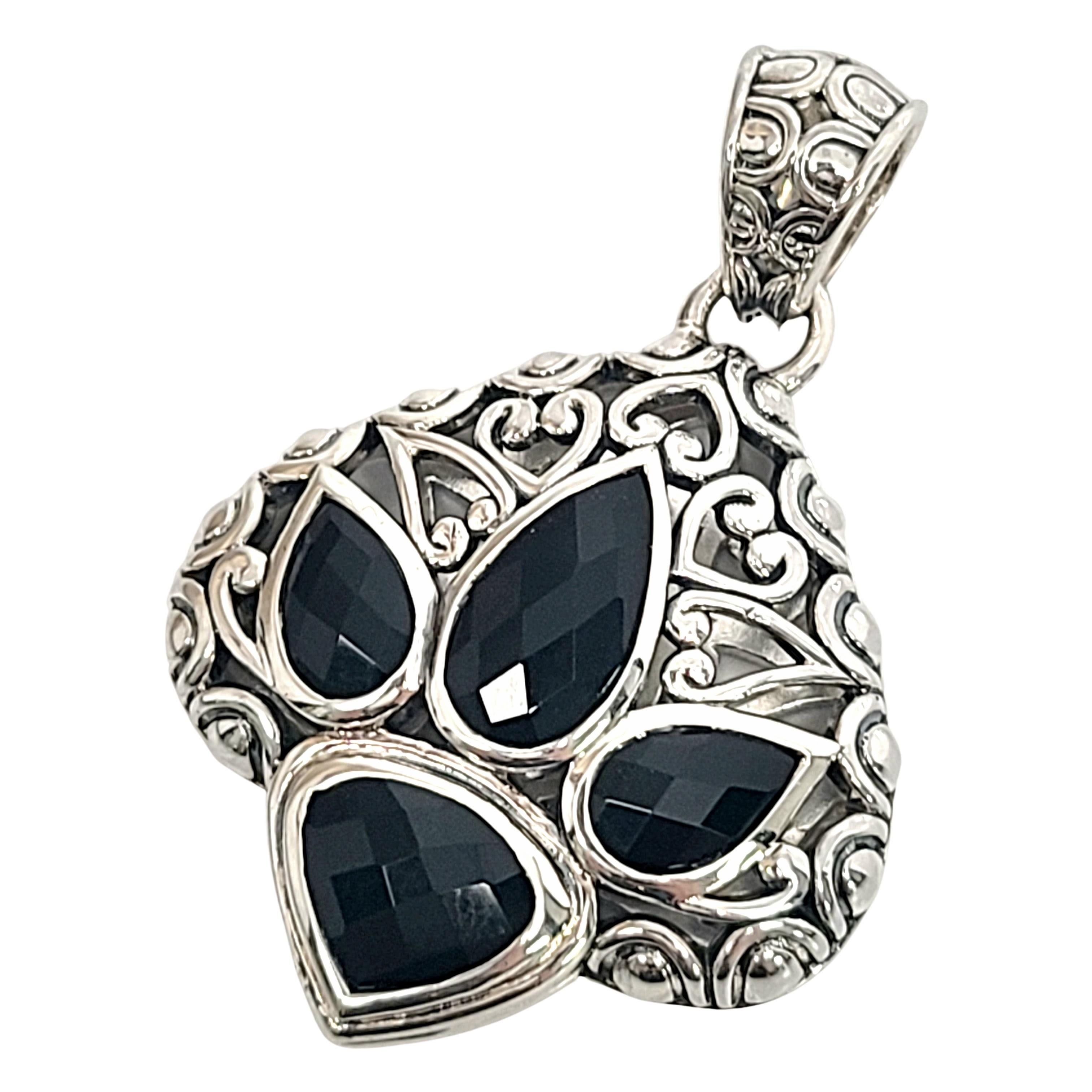 Pear Cut JAI by John Hardy Sterling Silver Black Spinel Pendant/Enhancer