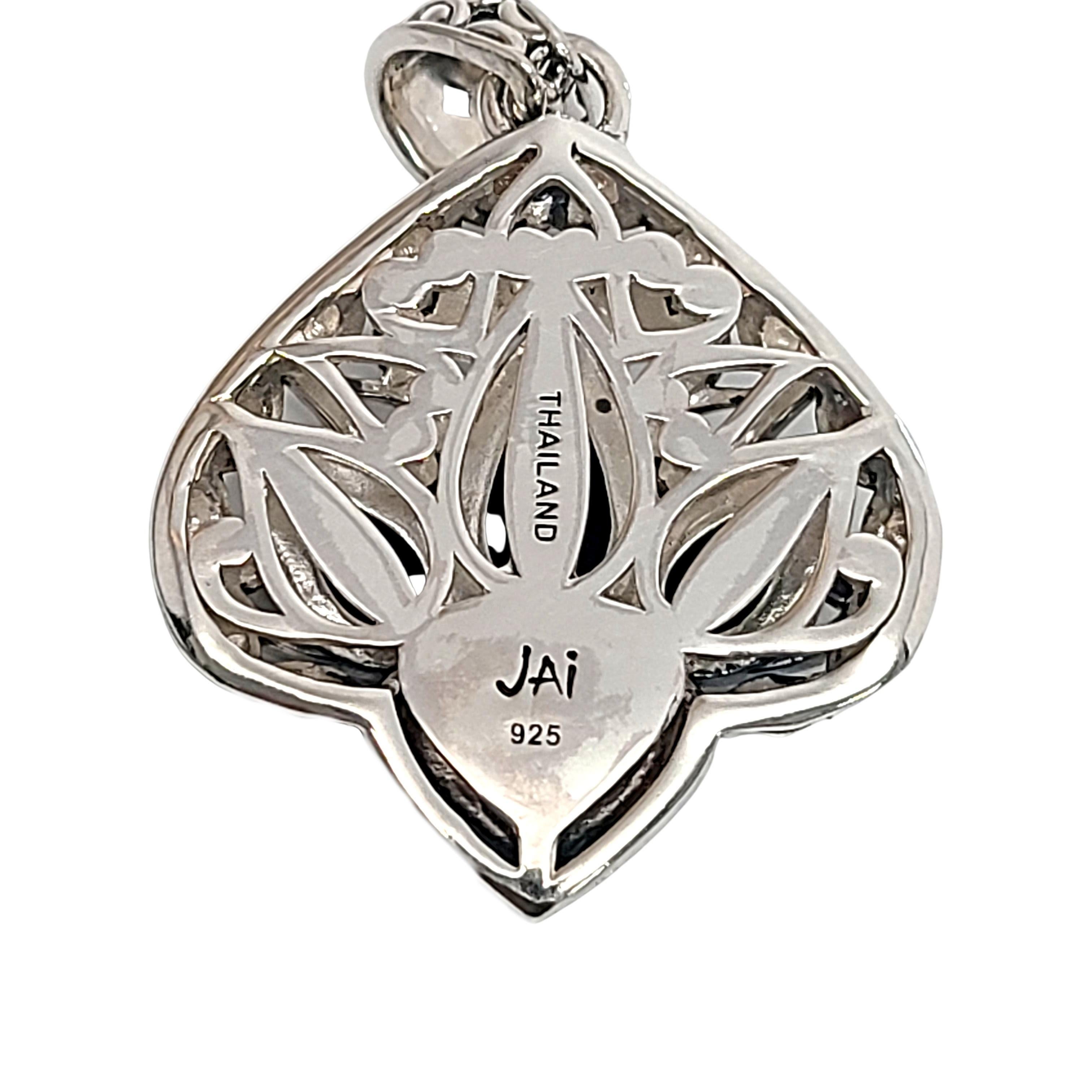 JAI by John Hardy Sterling Silver Black Spinel Pendant/Enhancer In Good Condition In Washington Depot, CT
