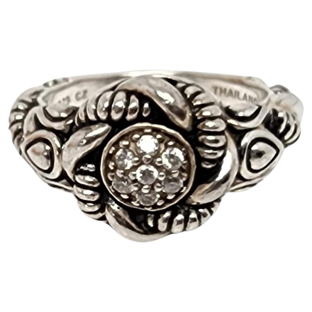 JAI by John Hardy Sterling Silver Clear CZ Ring Size 7 #15956