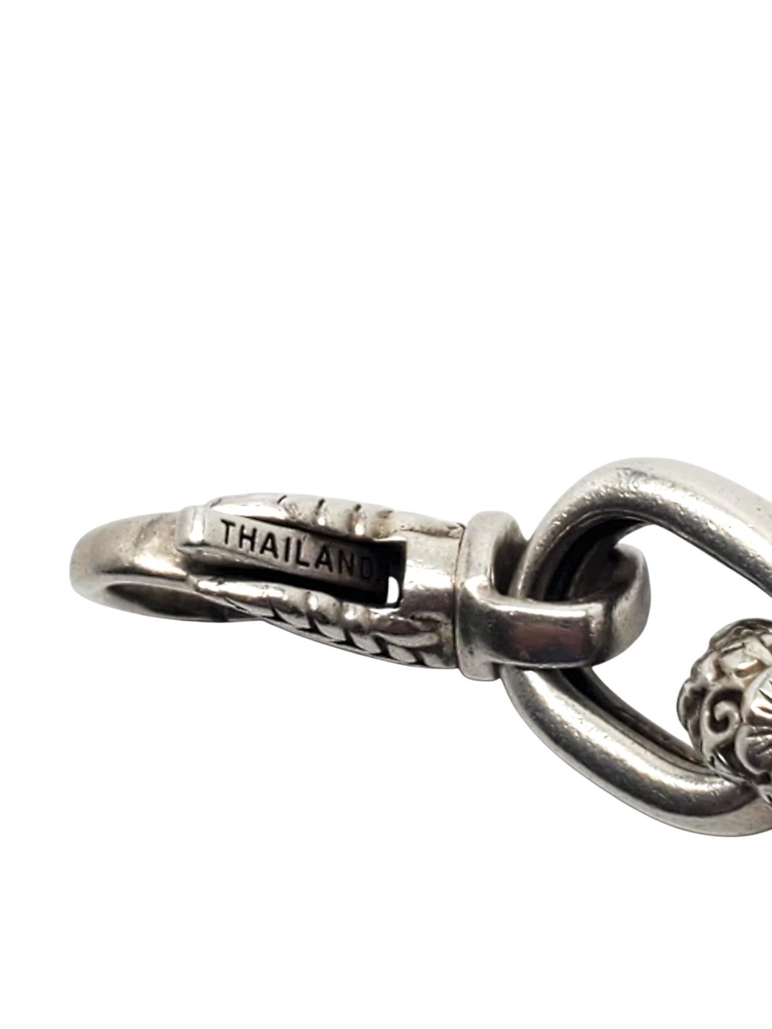 JAI by John Hardy Sterling Silver Floral Textured Link Bracelet #20558 4