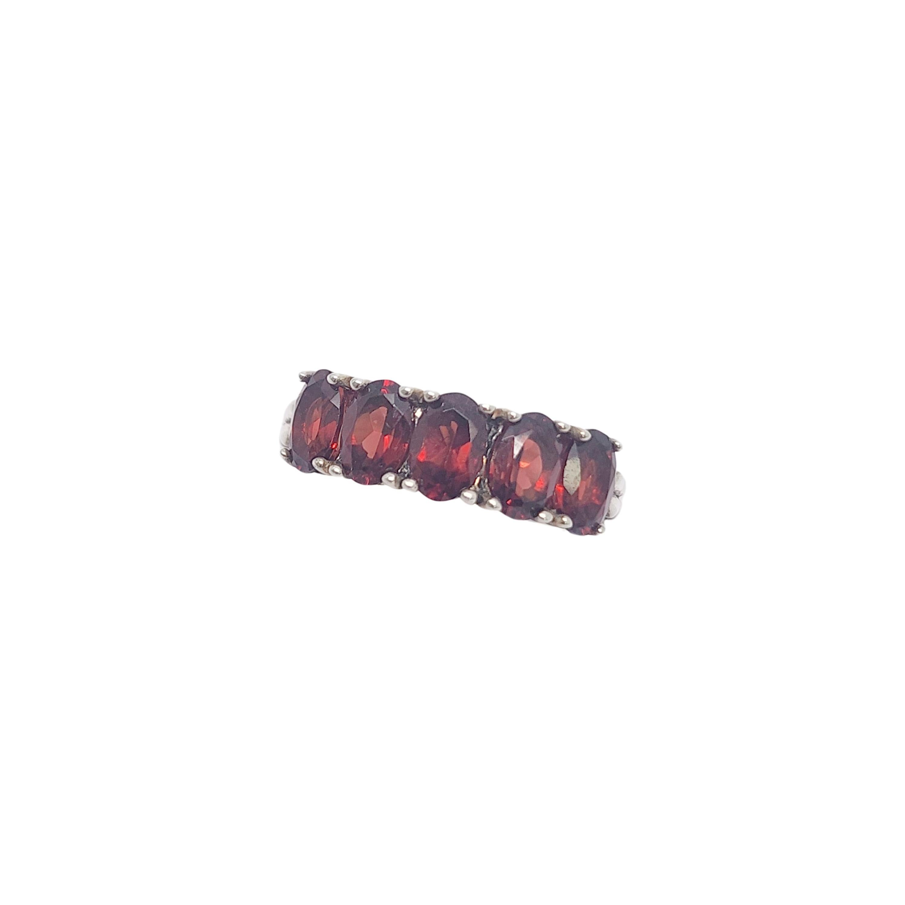JAI by John Hardy Sterling Silver Garnet Basketwave Ring Size 6 #17360 1