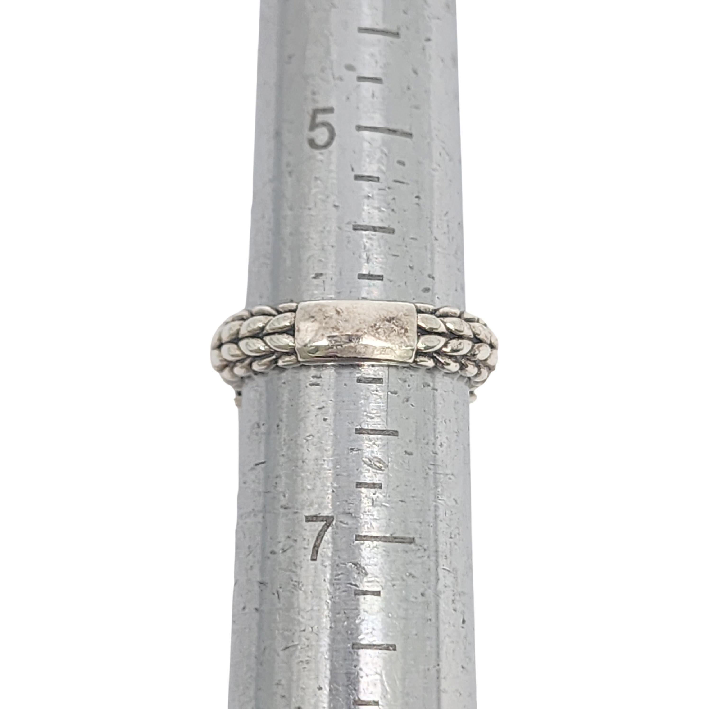 JAI by John Hardy Sterling Silver Garnet Basketwave Ring Size 6 #17360 4