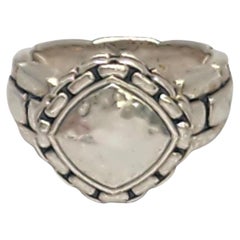 JAI by John Hardy Sterling Silver Hammered Box Chain Ring Size 7 #20000