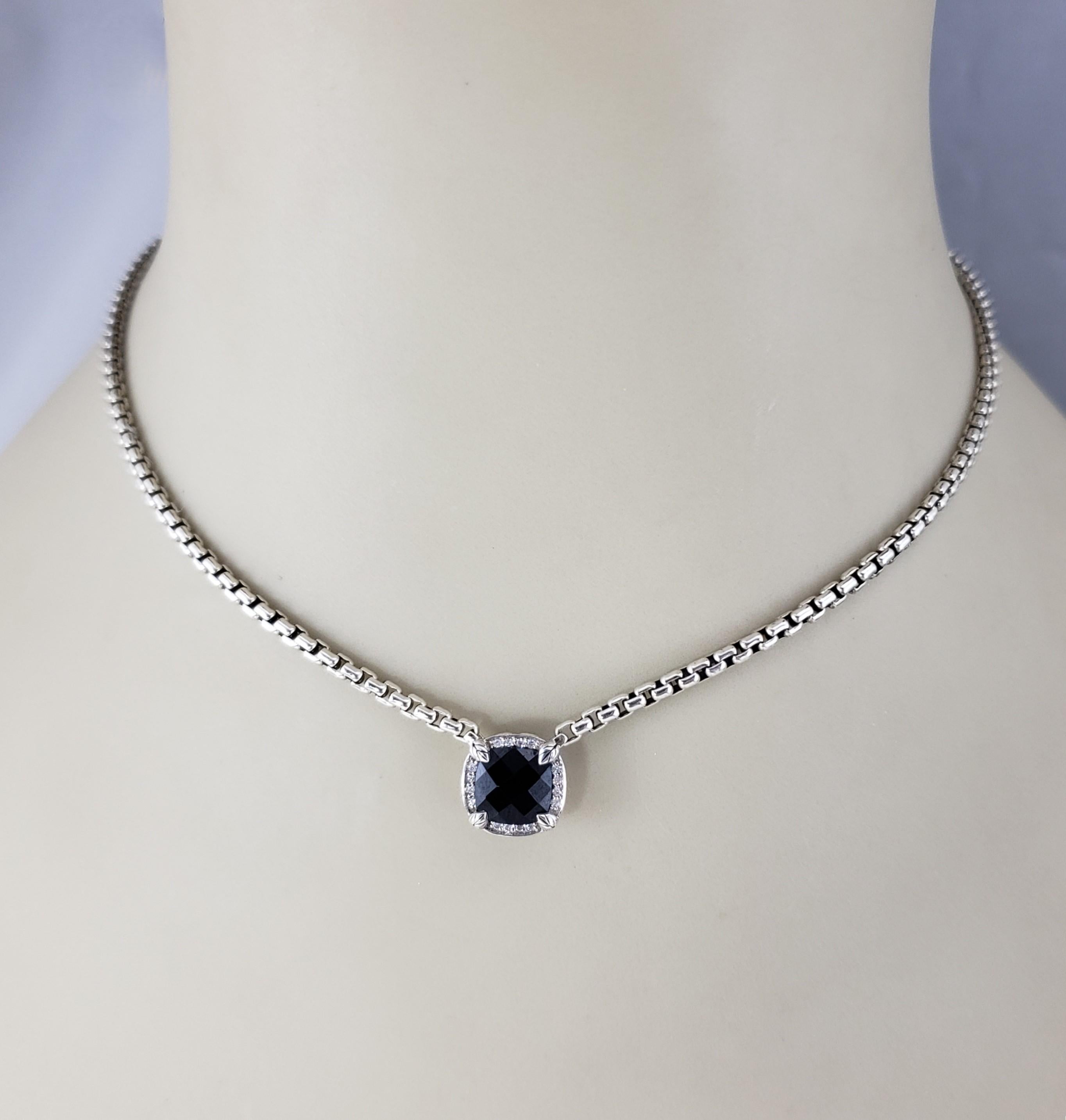 JAi by John Hardy Sterling Silver Onyx and Diamond Pendant Necklace #18518 1