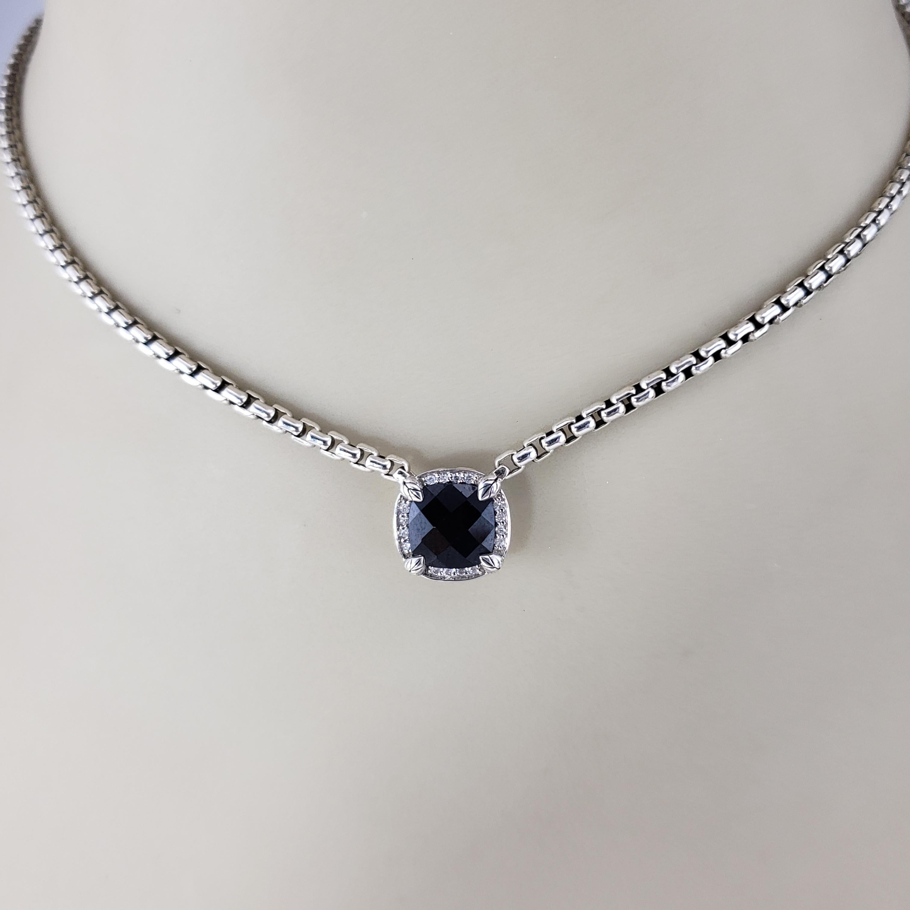 JAi by John Hardy Sterling Silver Onyx and Diamond Pendant Necklace #18518 2